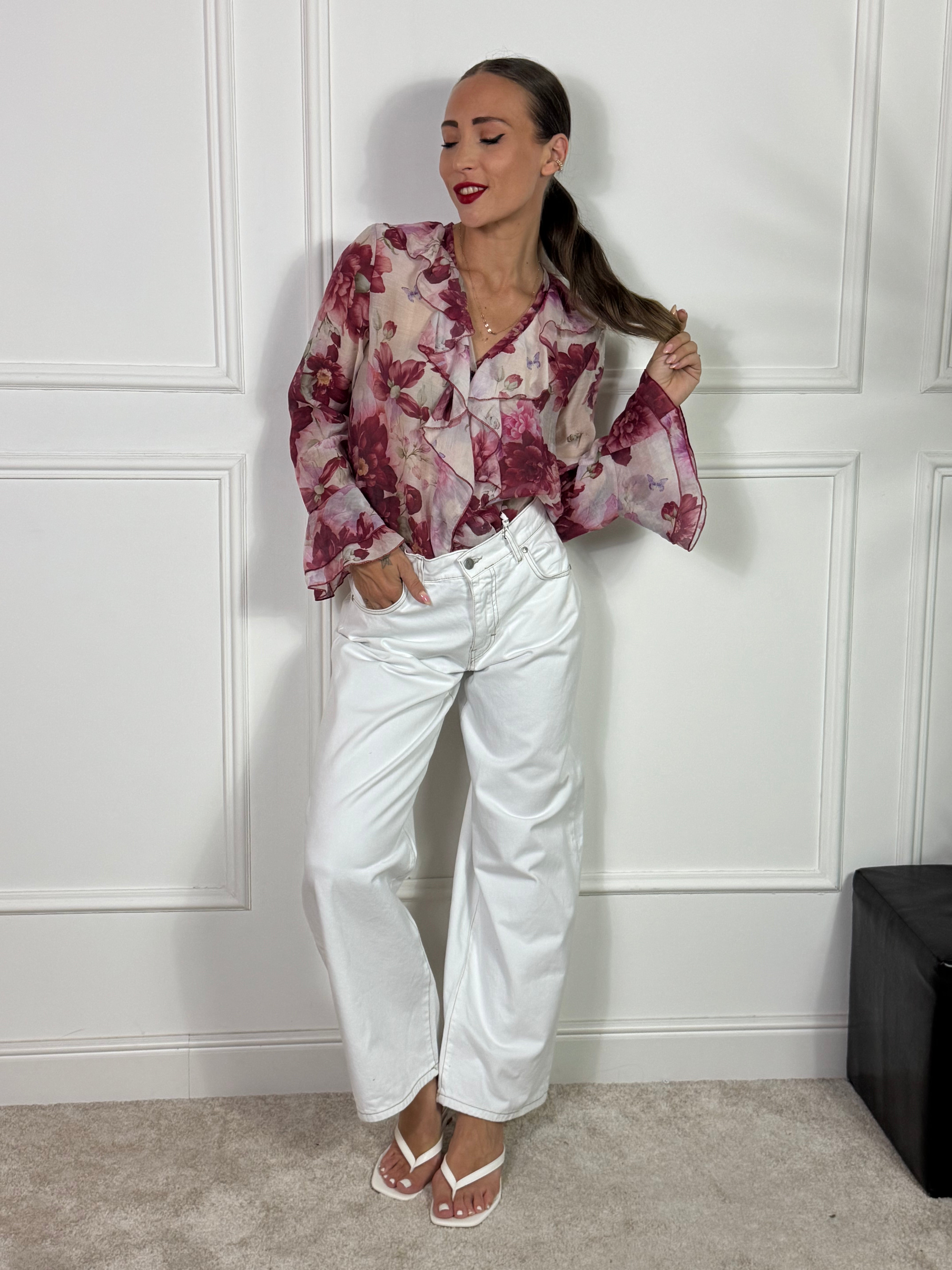 Jeans Susy Mix BIANCO CUCITURE MARRONI