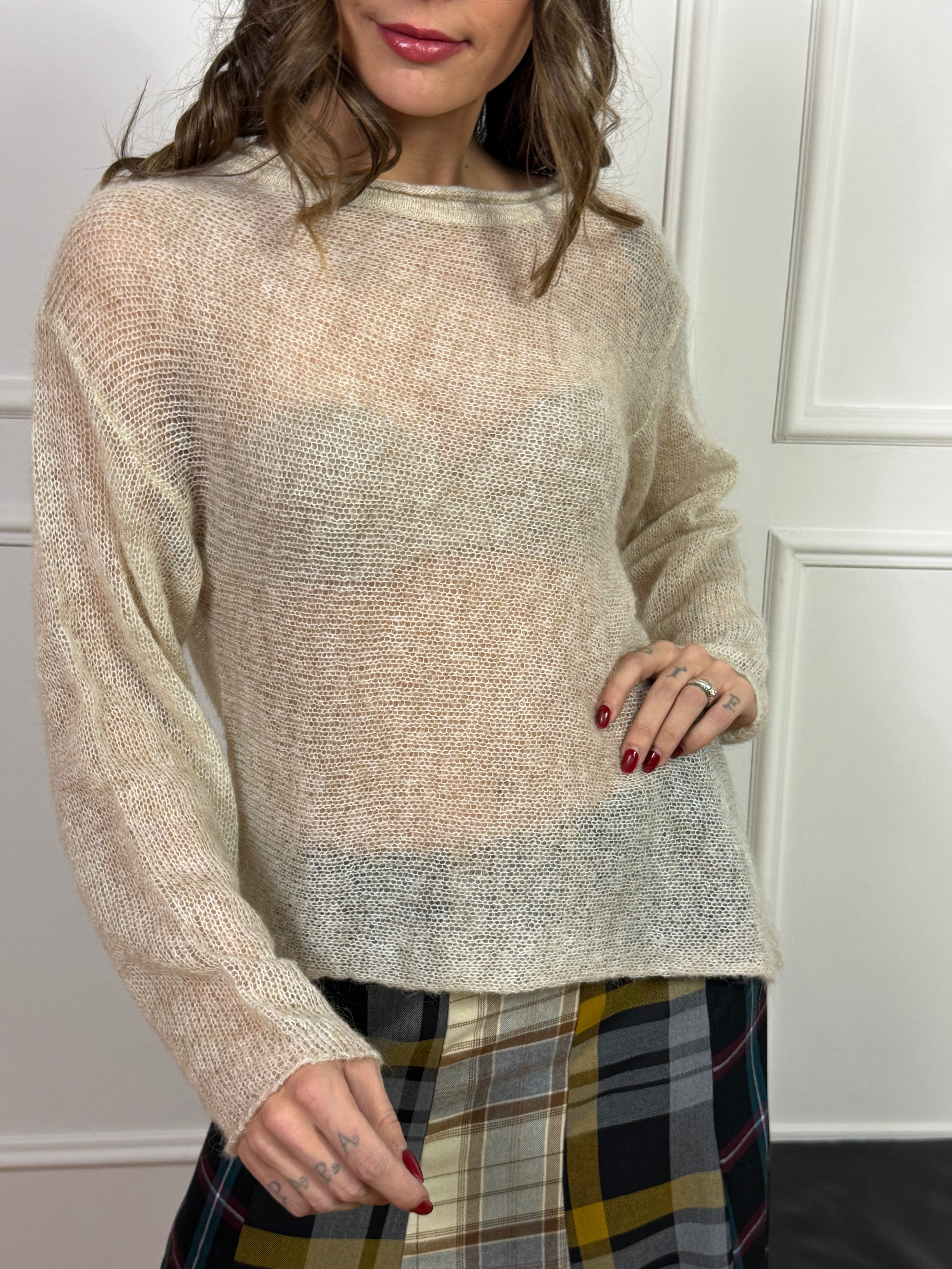 Maglia misto mohair Kontatto BARCA ASIMMETRICA