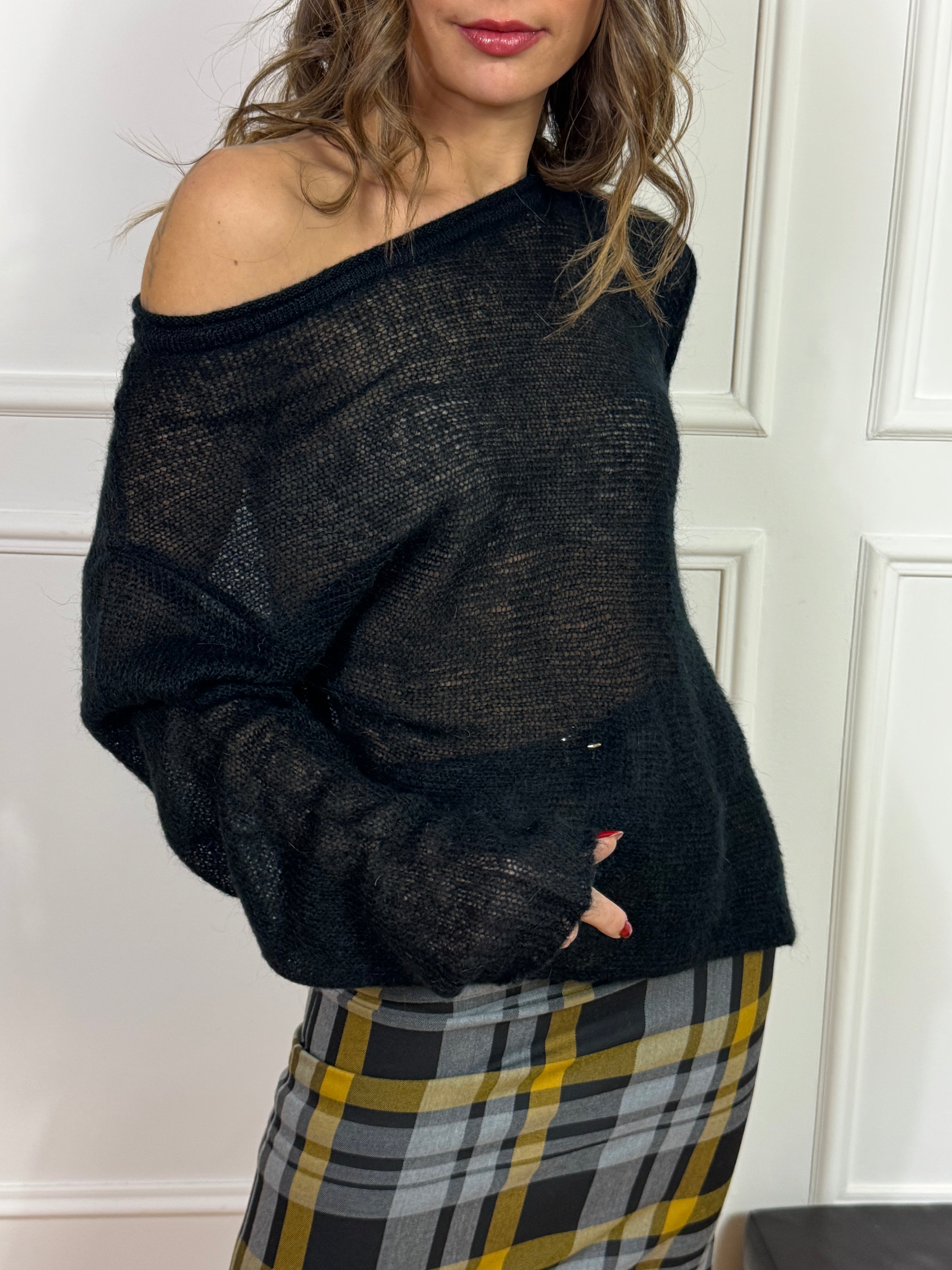 Maglia misto mohair Kontatto BARCA ASIMMETRICA