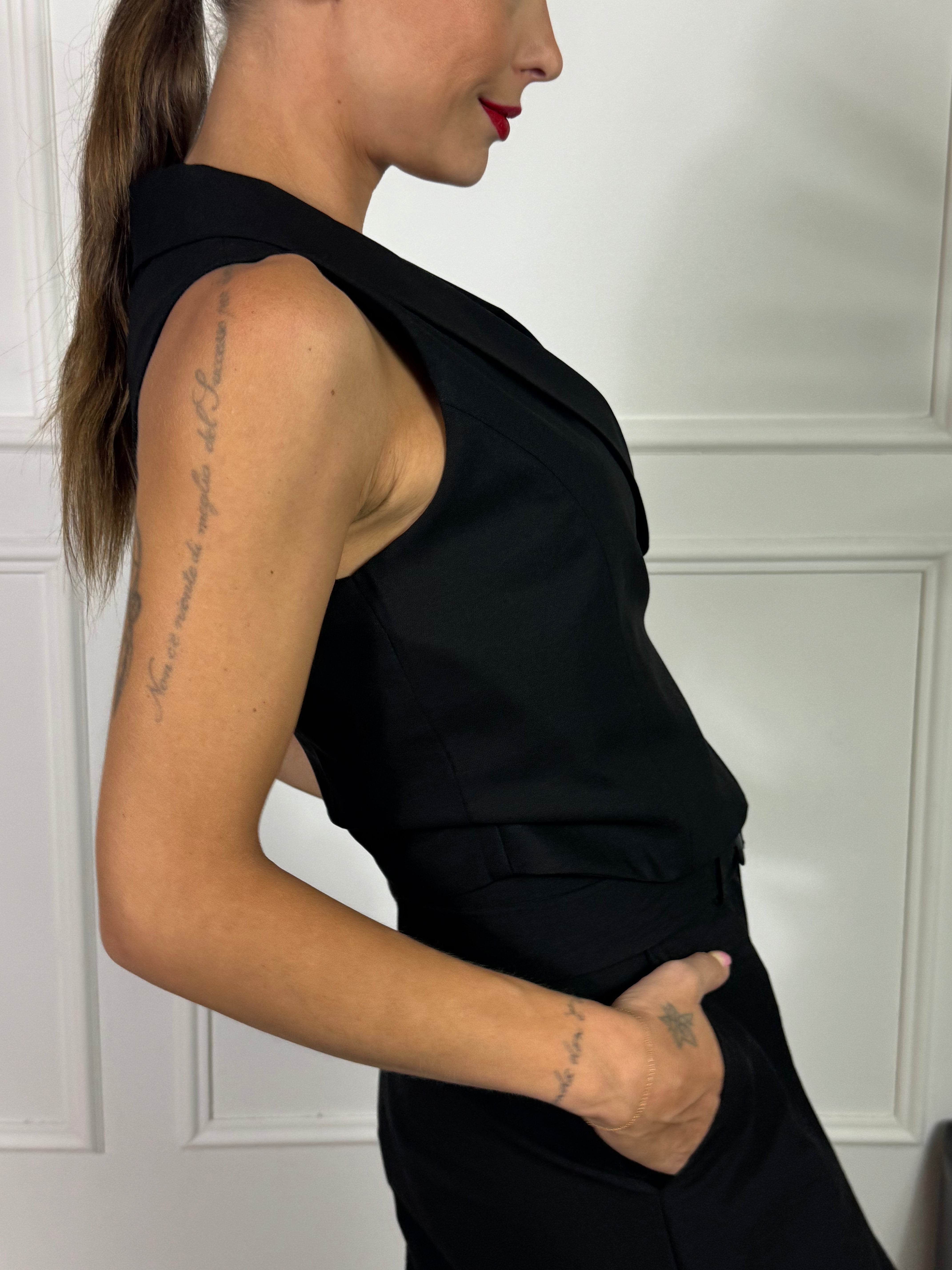 Gilet Susy Mix con revers e allaccio laterale