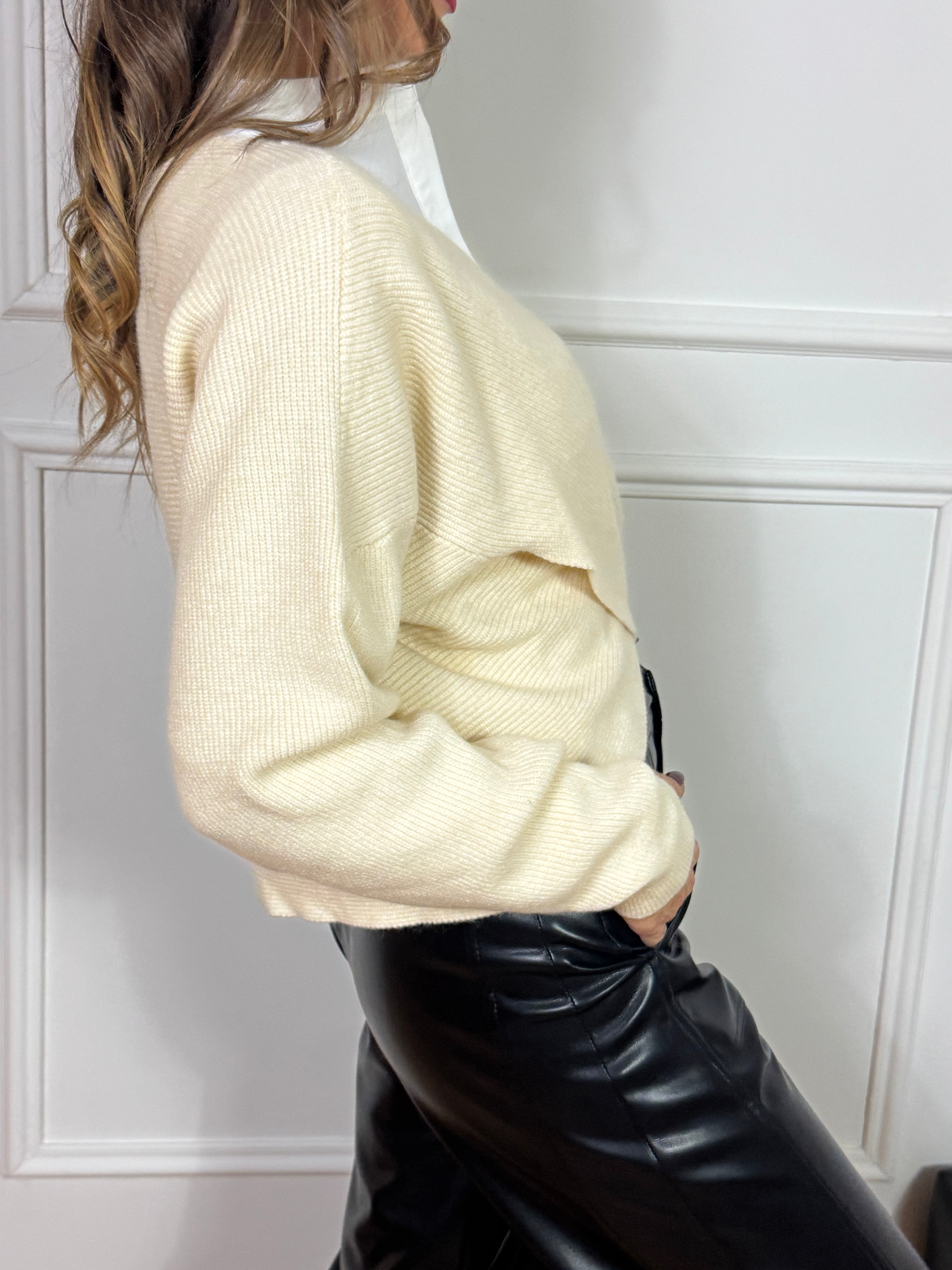 Maglia Susy Mix incrociata cannettata