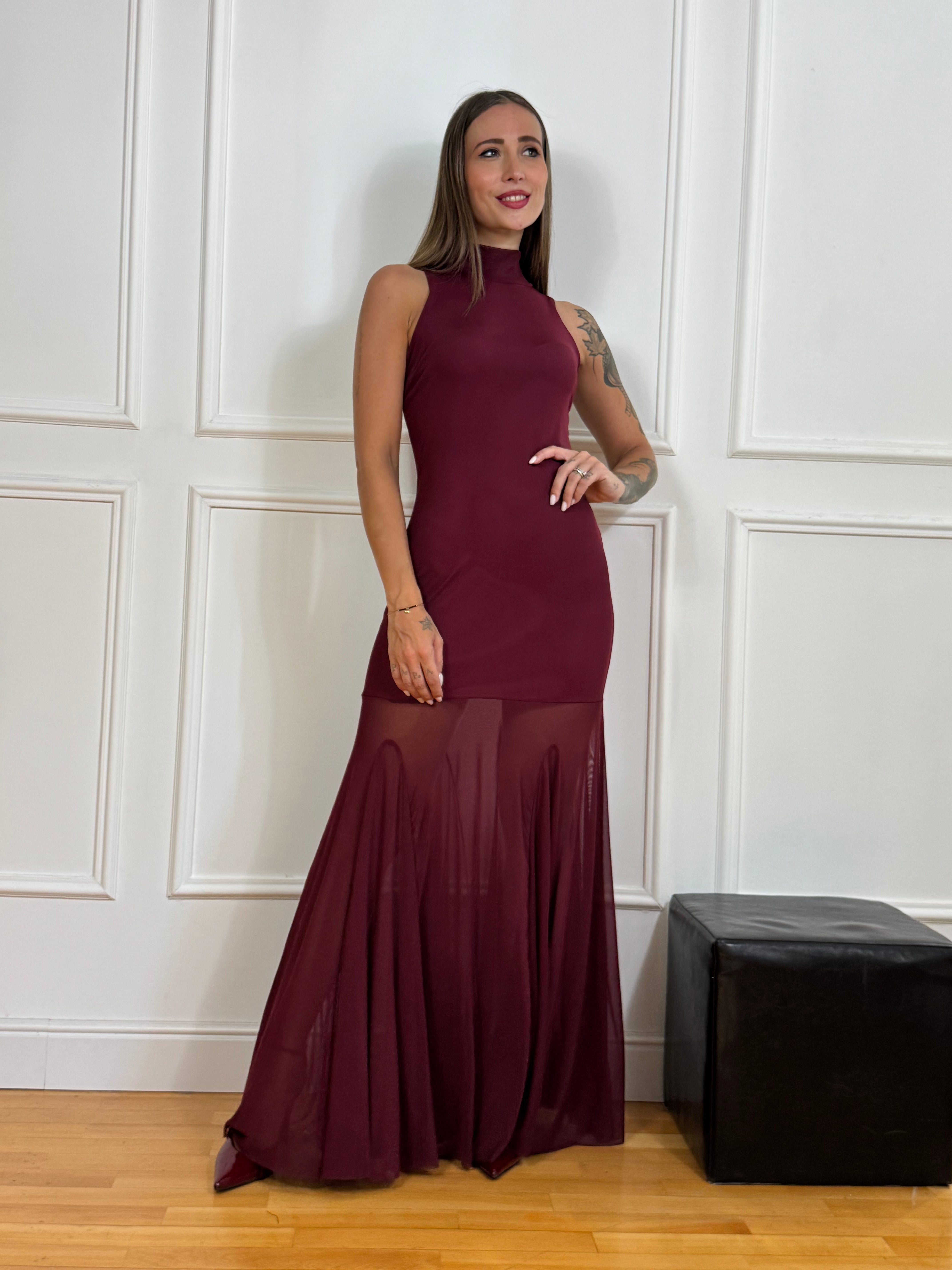 Abito lungo smanicato Victoria ILMH in tulle TANGO