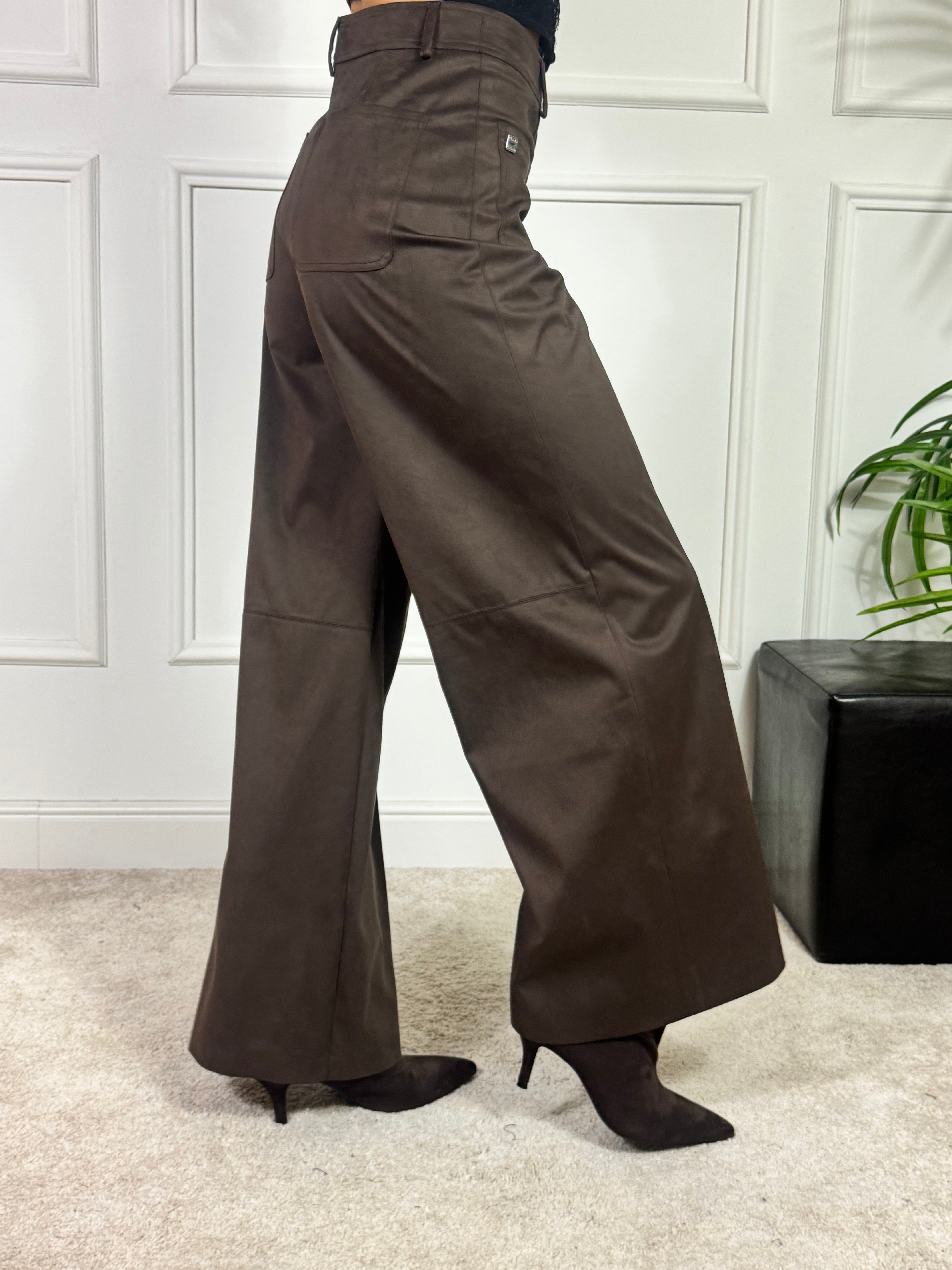 Pantalone scamosciato Manila Grace WIDE LEG