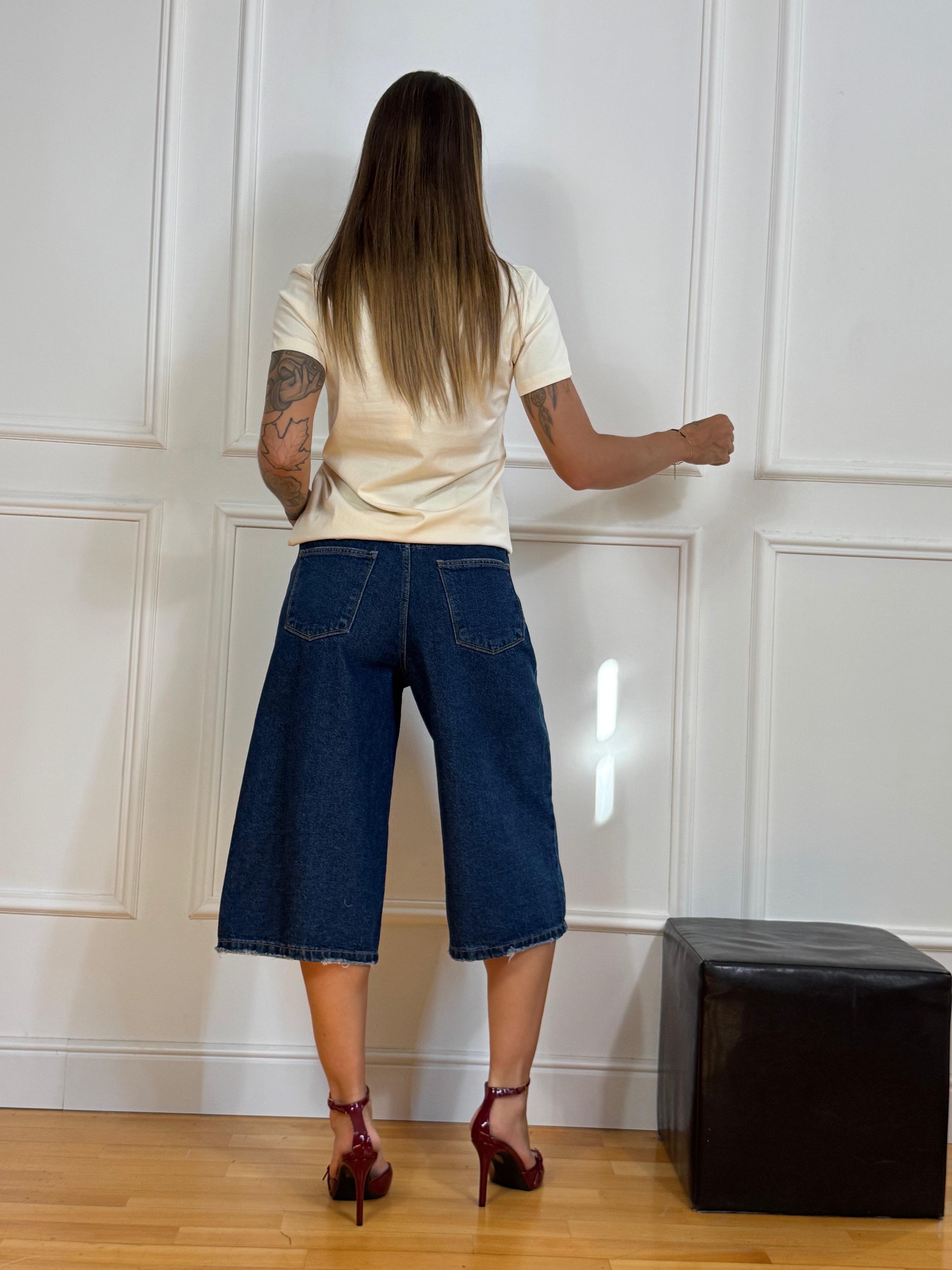 BERMUDA in jeans Victoria ILMH lavaggio DENIM SCURO