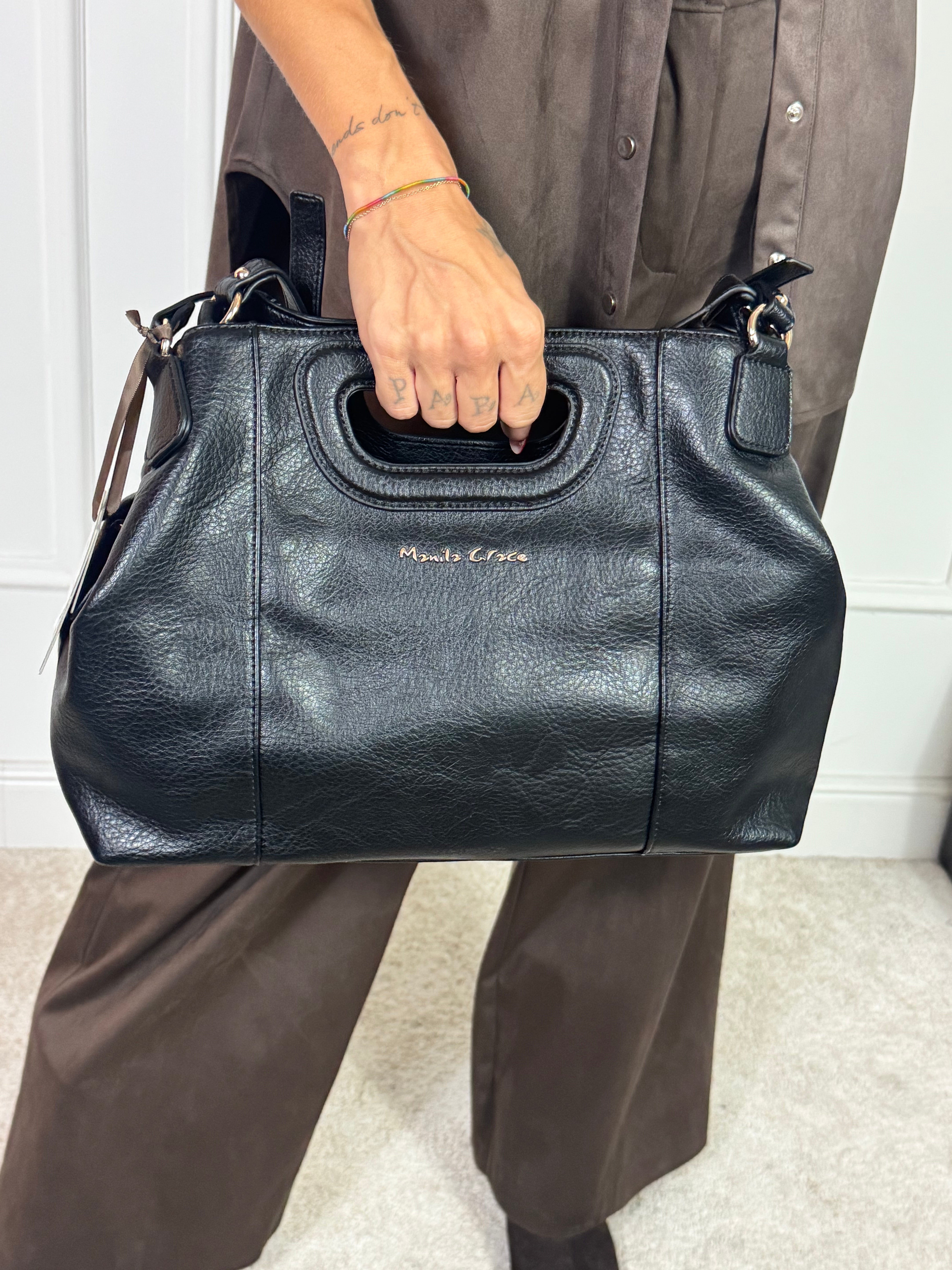 Borsa Manila Grace HAND BAG - MANICO RIGIDO TRE SCOMPARTI