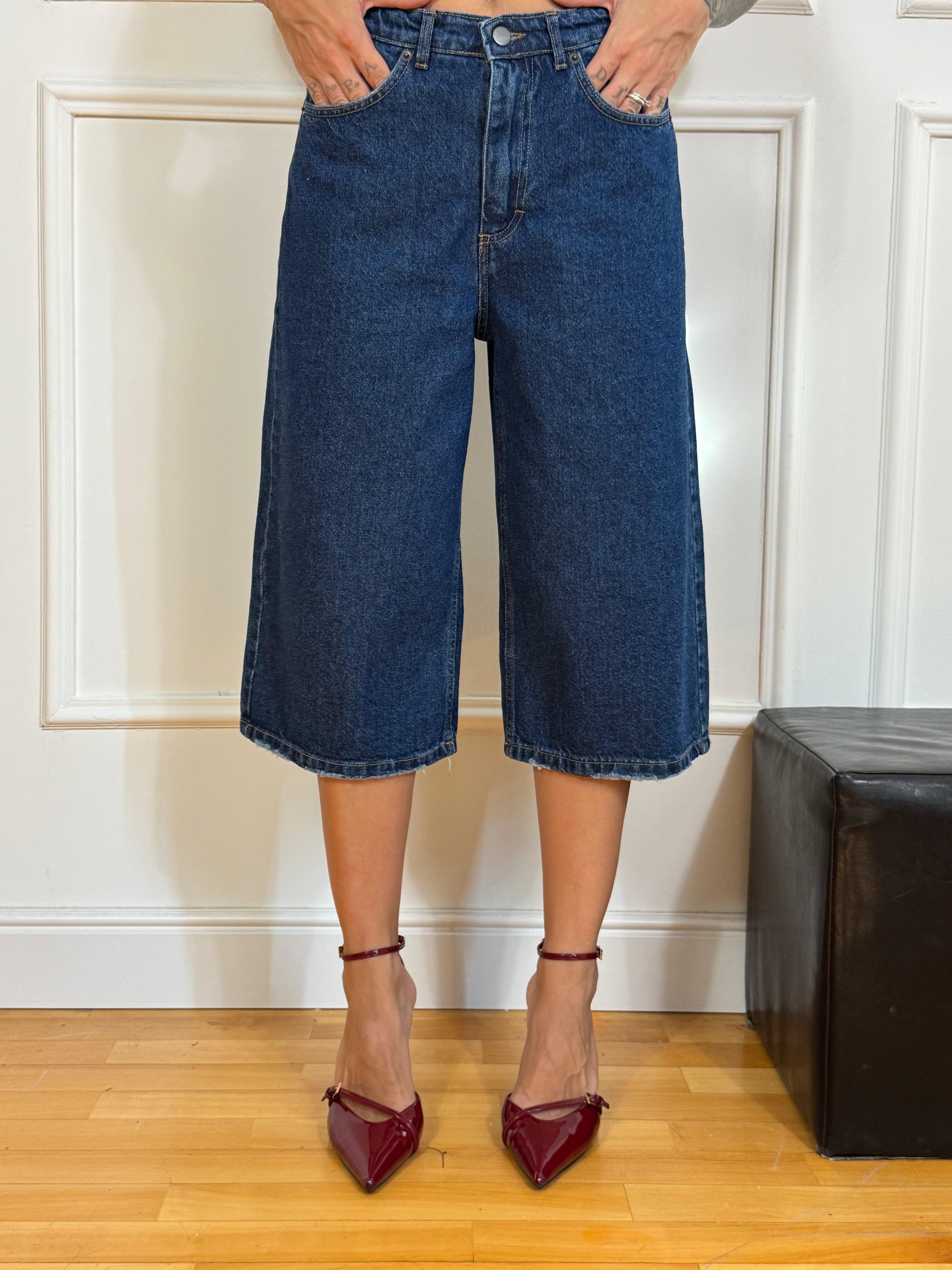 BERMUDA in jeans Victoria ILMH lavaggio DENIM SCURO