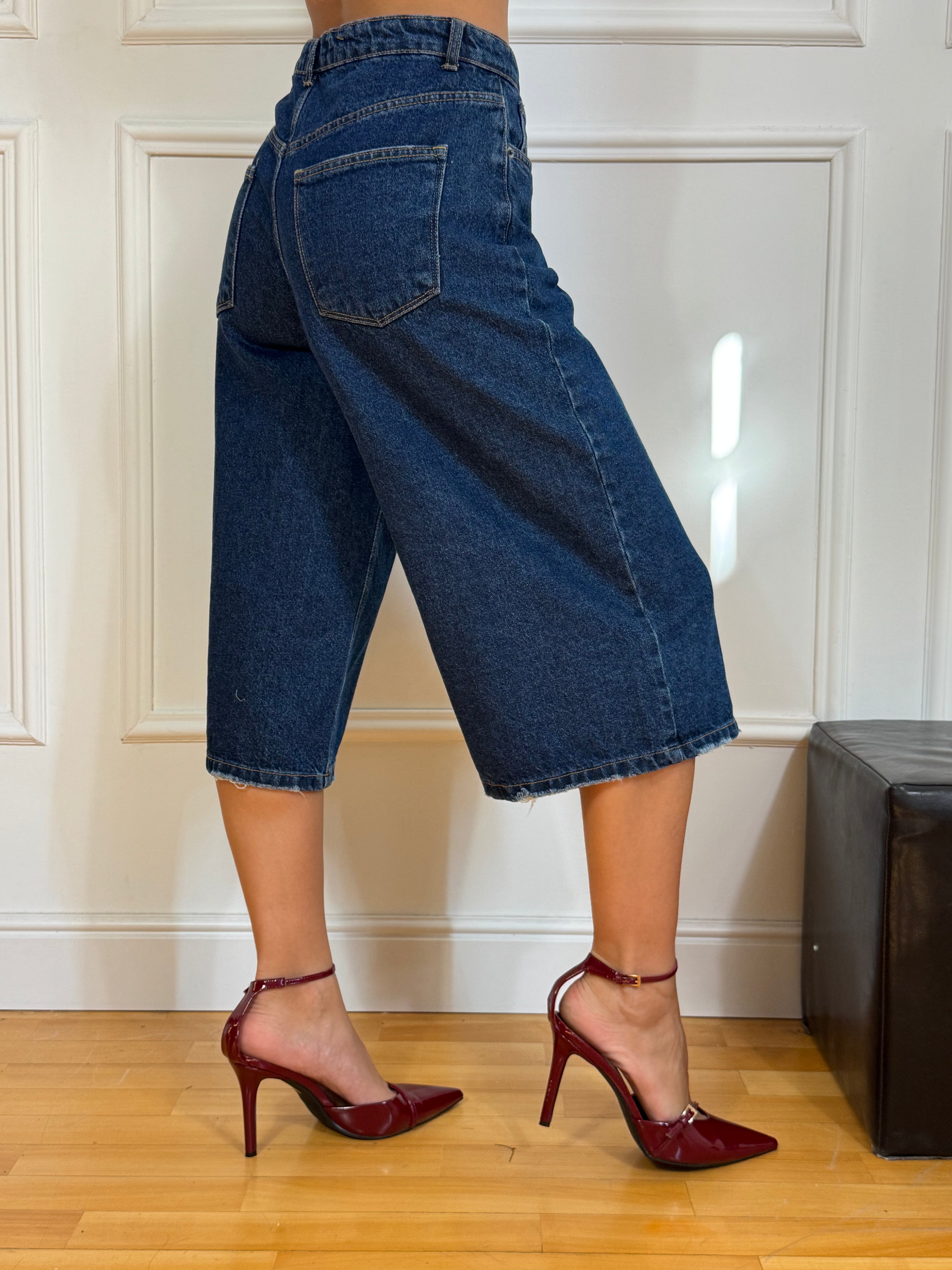BERMUDA in jeans Victoria ILMH lavaggio DENIM SCURO