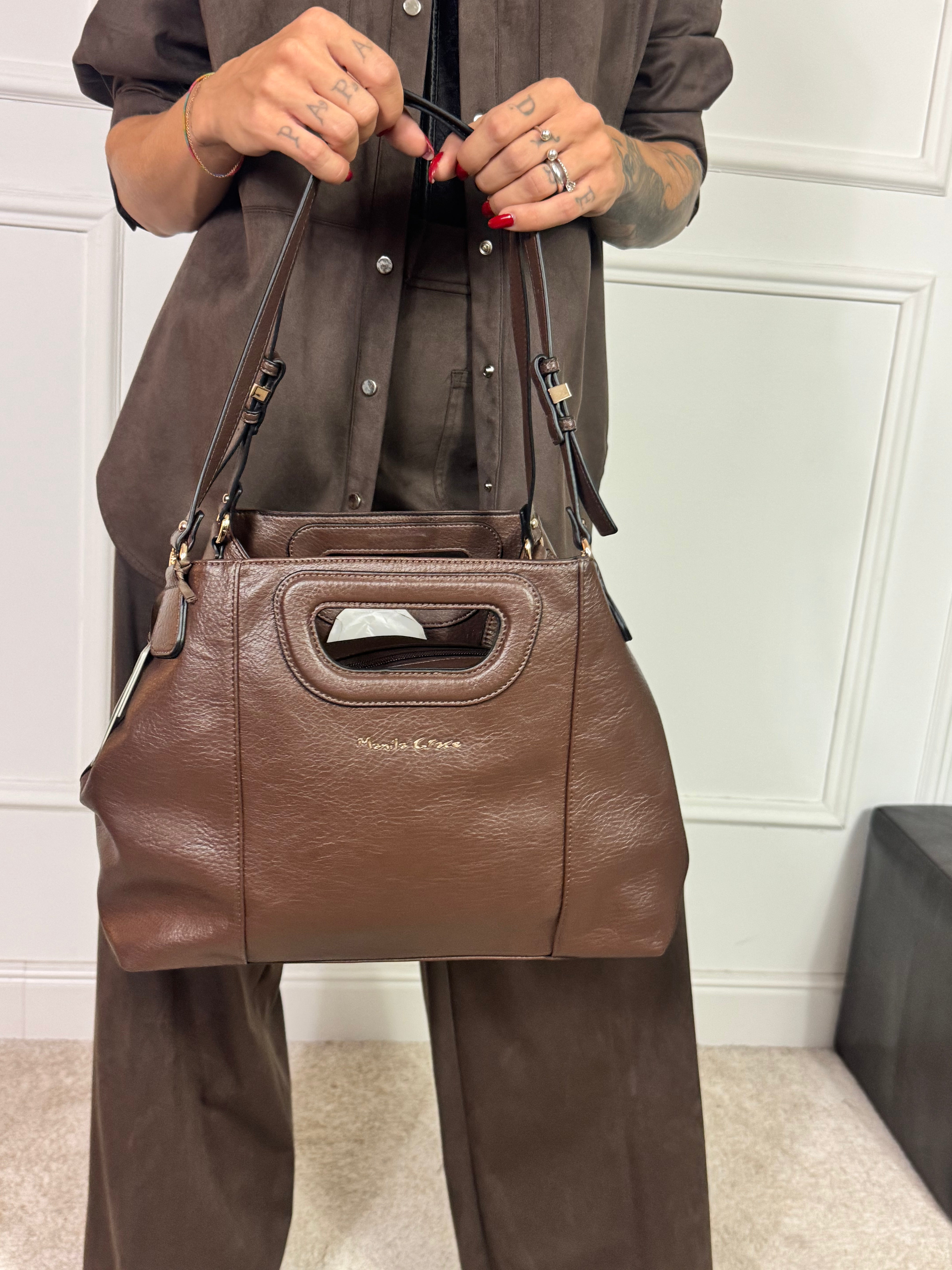 Borsa Manila Grace HAND BAG - MANICO RIGIDO TRE SCOMPARTI