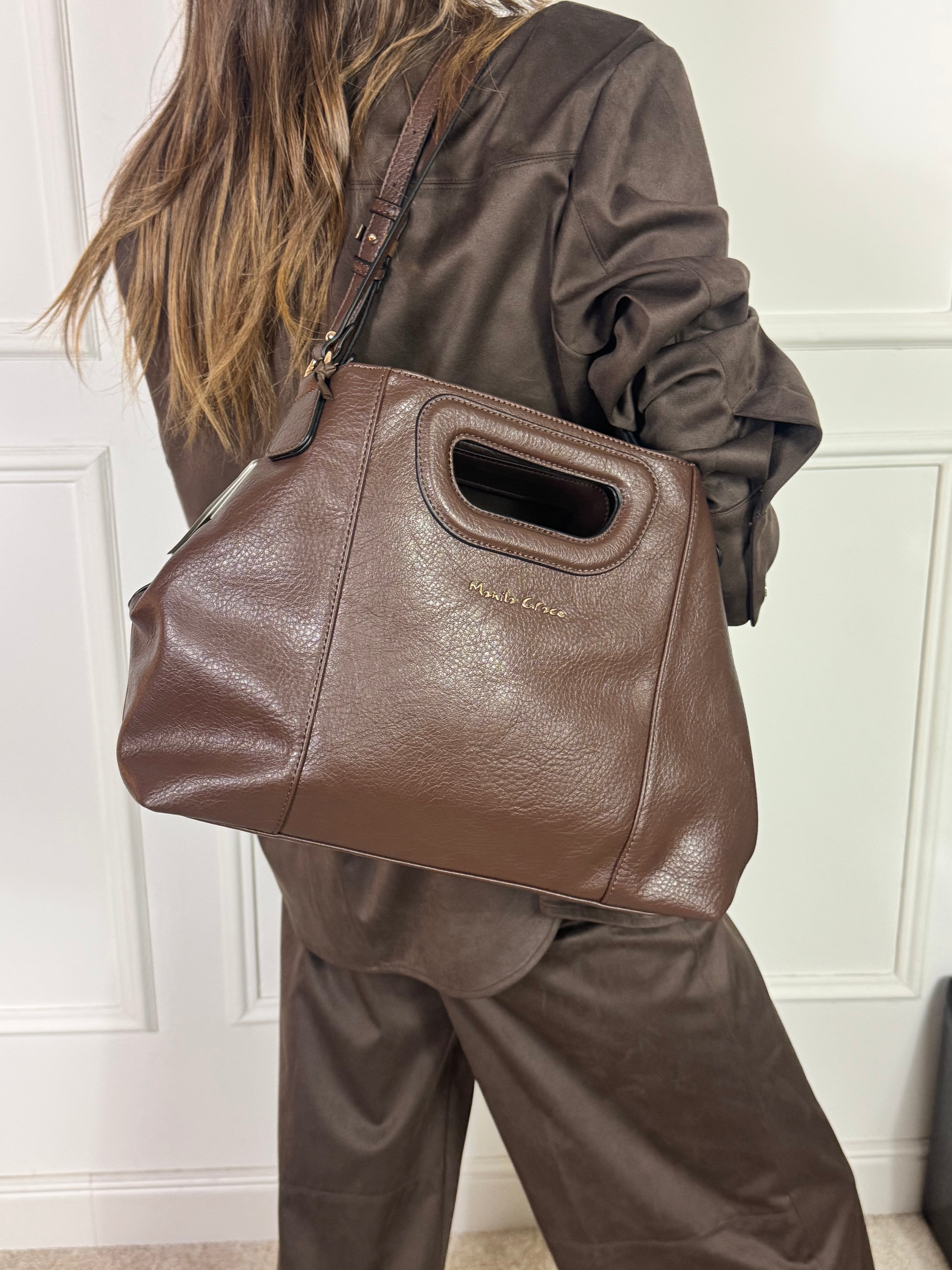 Borsa Manila Grace HAND BAG - MANICO RIGIDO TRE SCOMPARTI