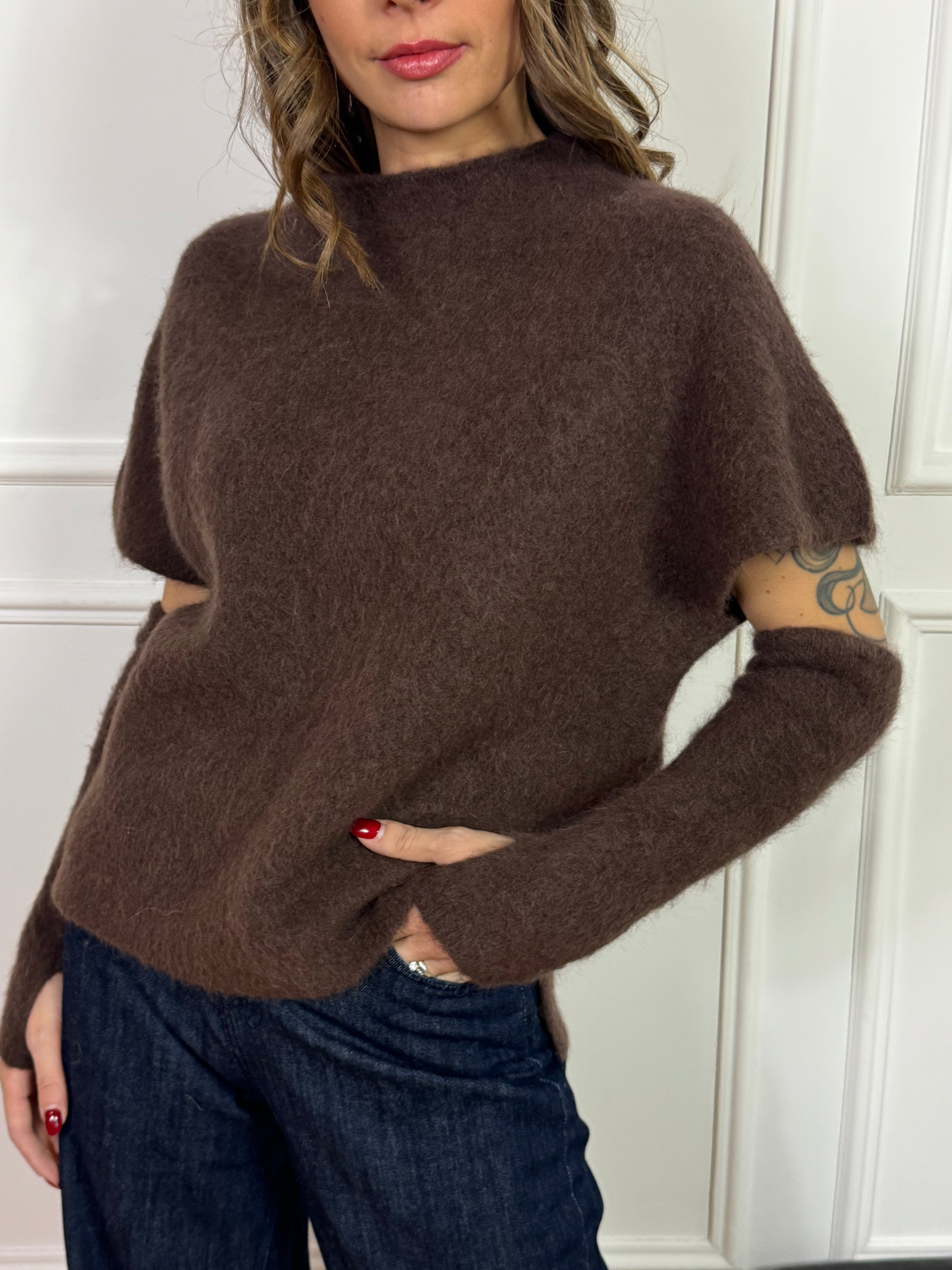 Gilet over / maglia manica accennata misto lana Kontatto