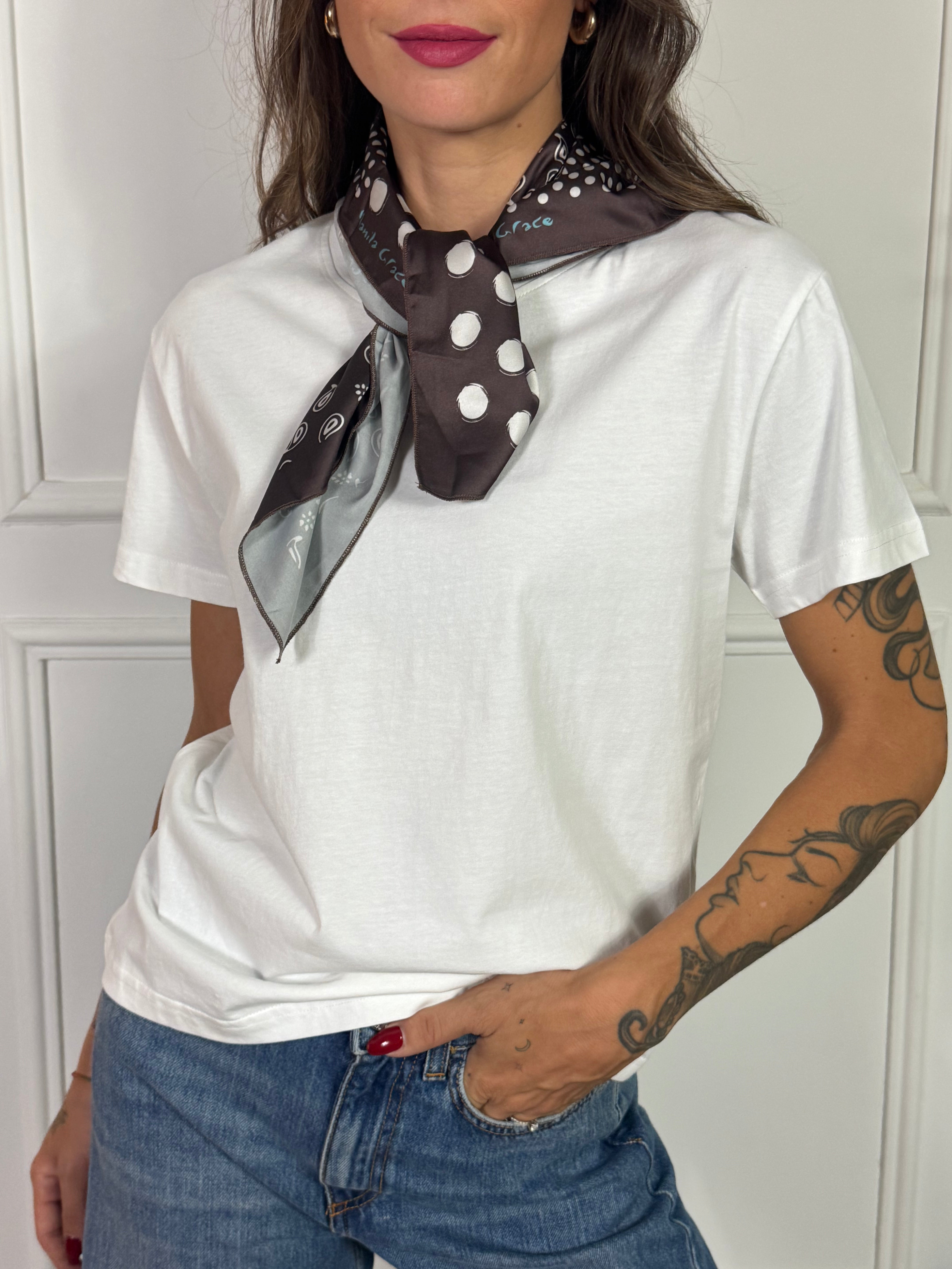 T-shirt con foulard bandana Manila Grace