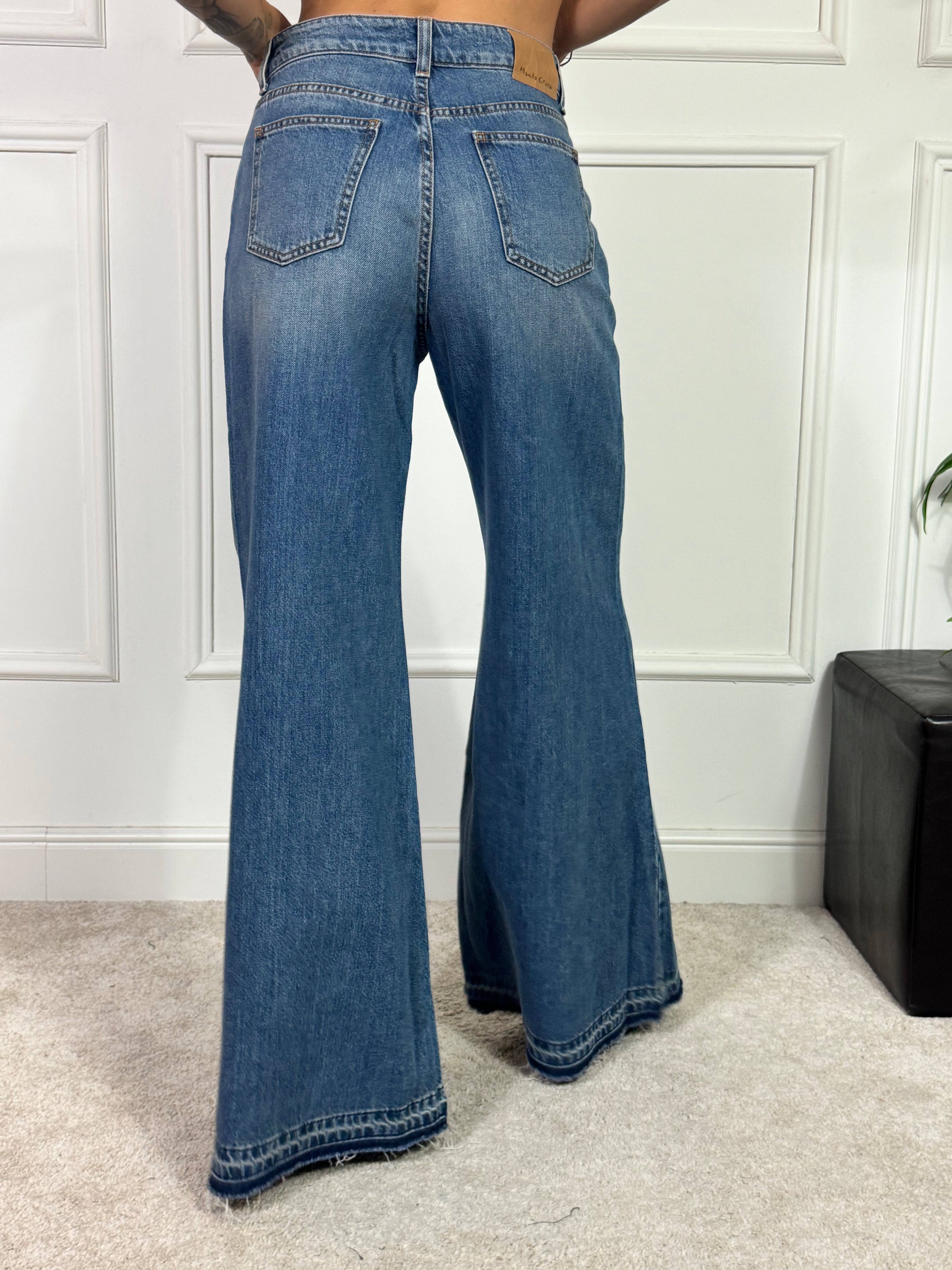 Jeans PALAZZO  Manile Grace bordo blu