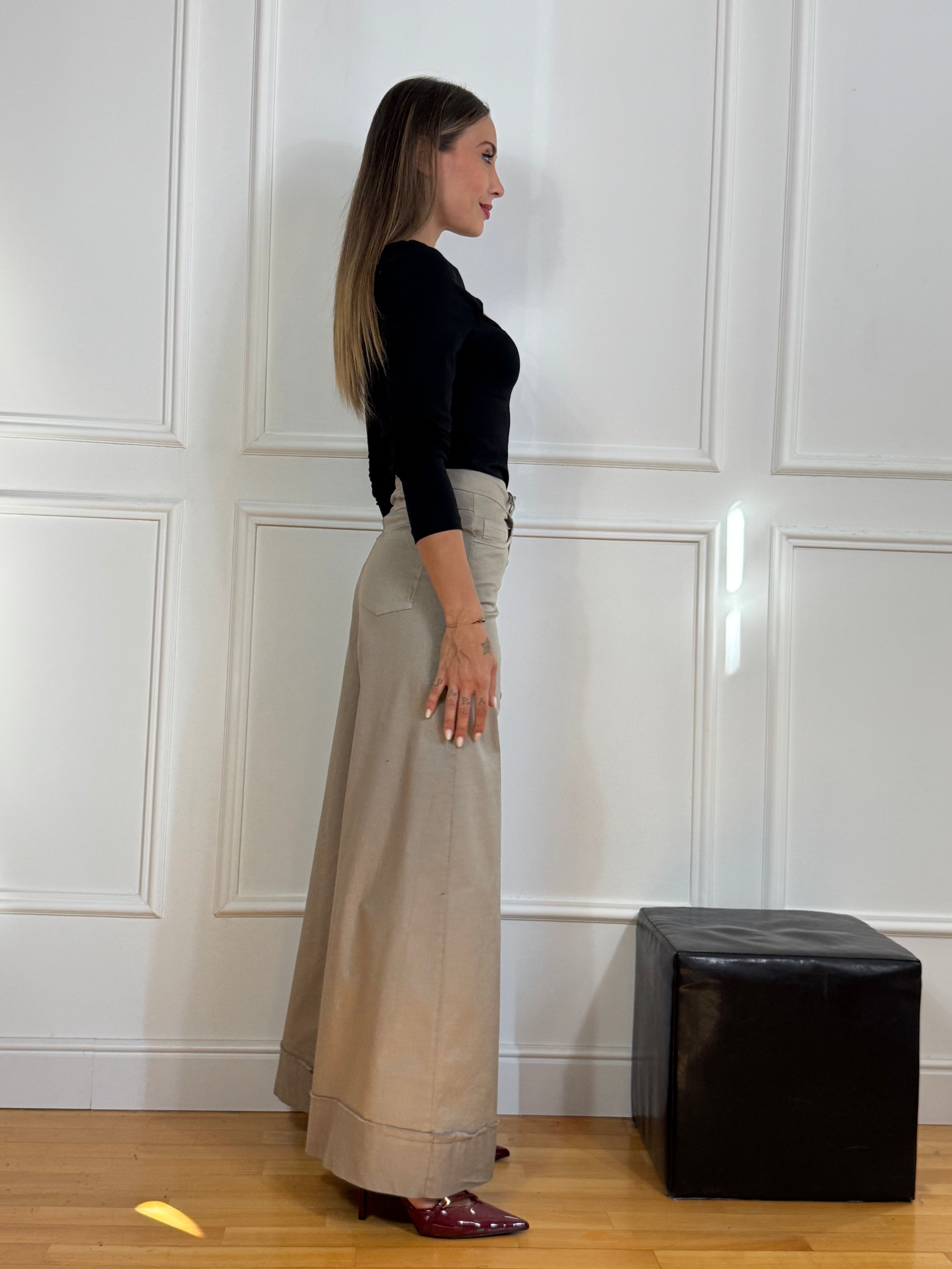 Pantalone in cotone a palazzo Victoria ILMH