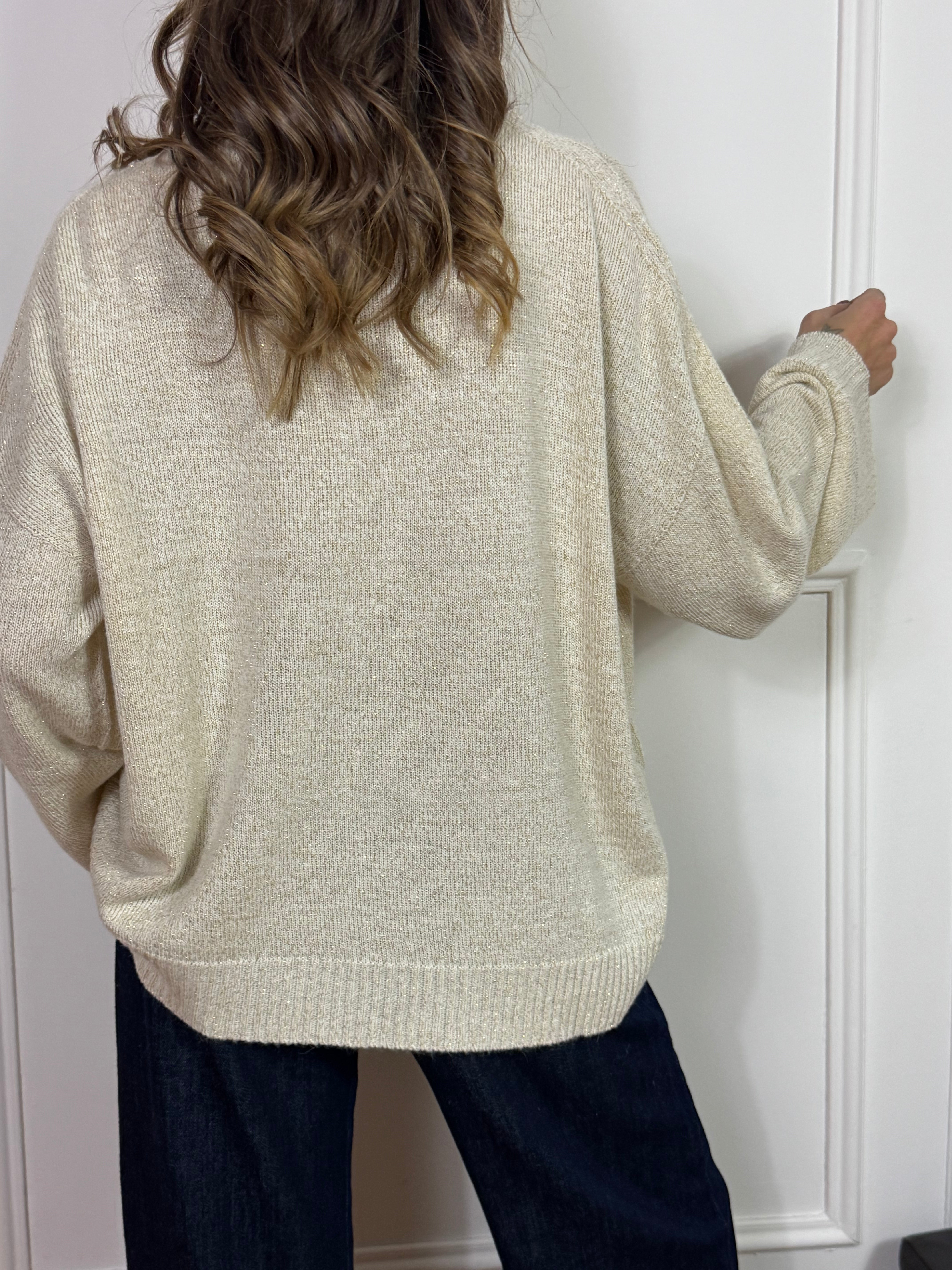 Maglia over dolcevita misto lana Kontatto LUREX