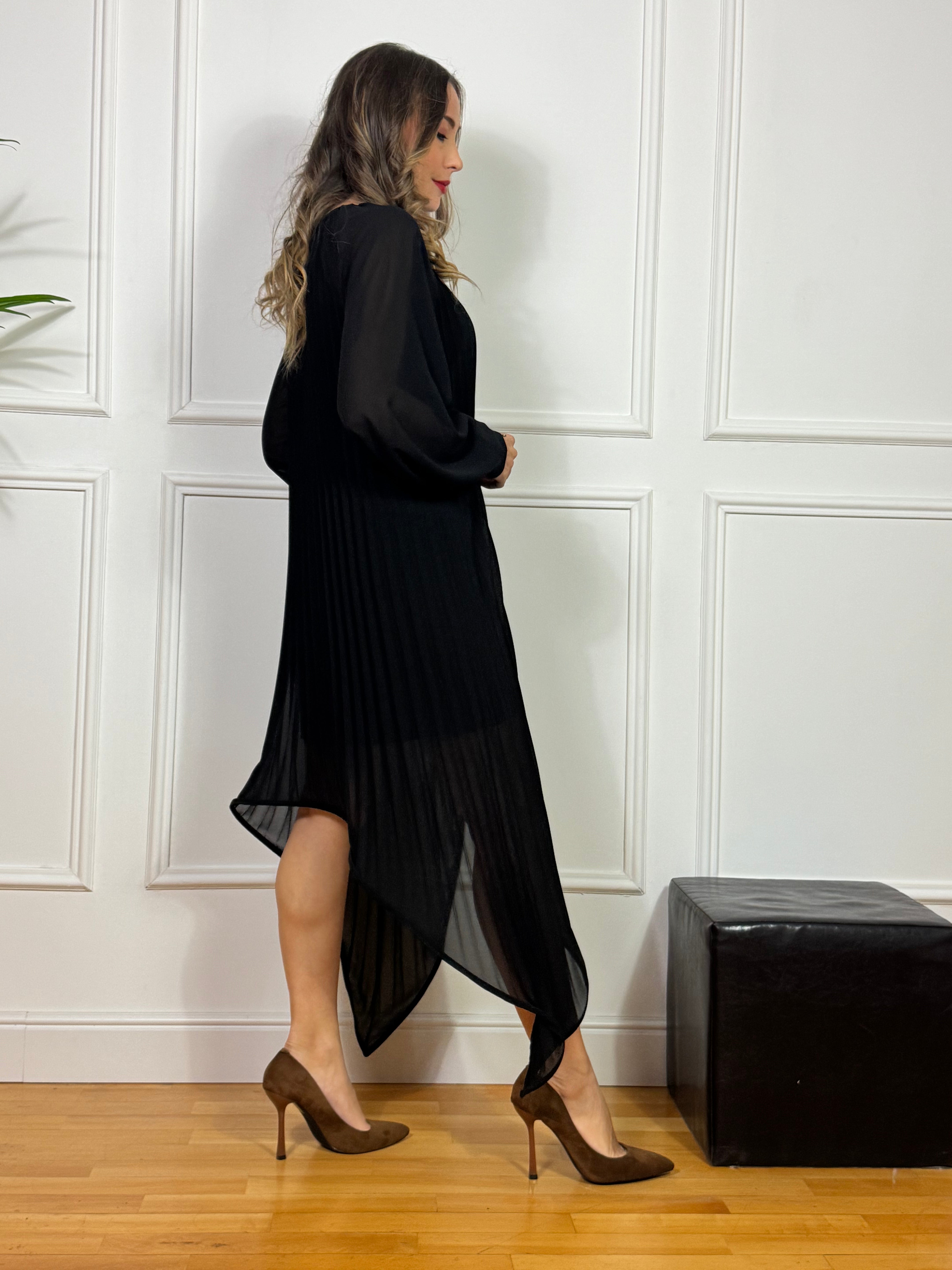 Abito MANICA LUNGA Philia Loft asimmetrico plissè