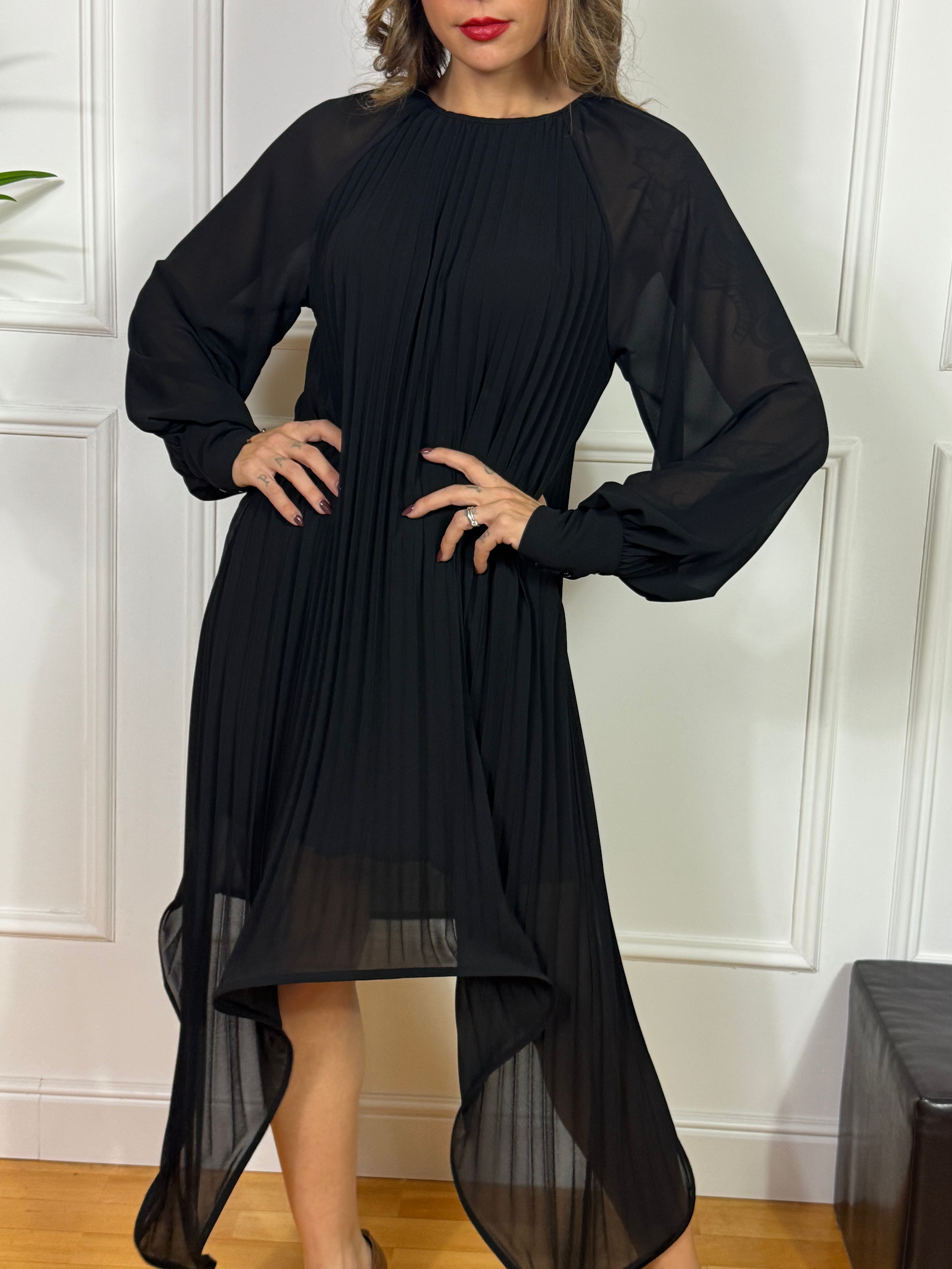 Abito MANICA LUNGA Philia Loft asimmetrico plissè