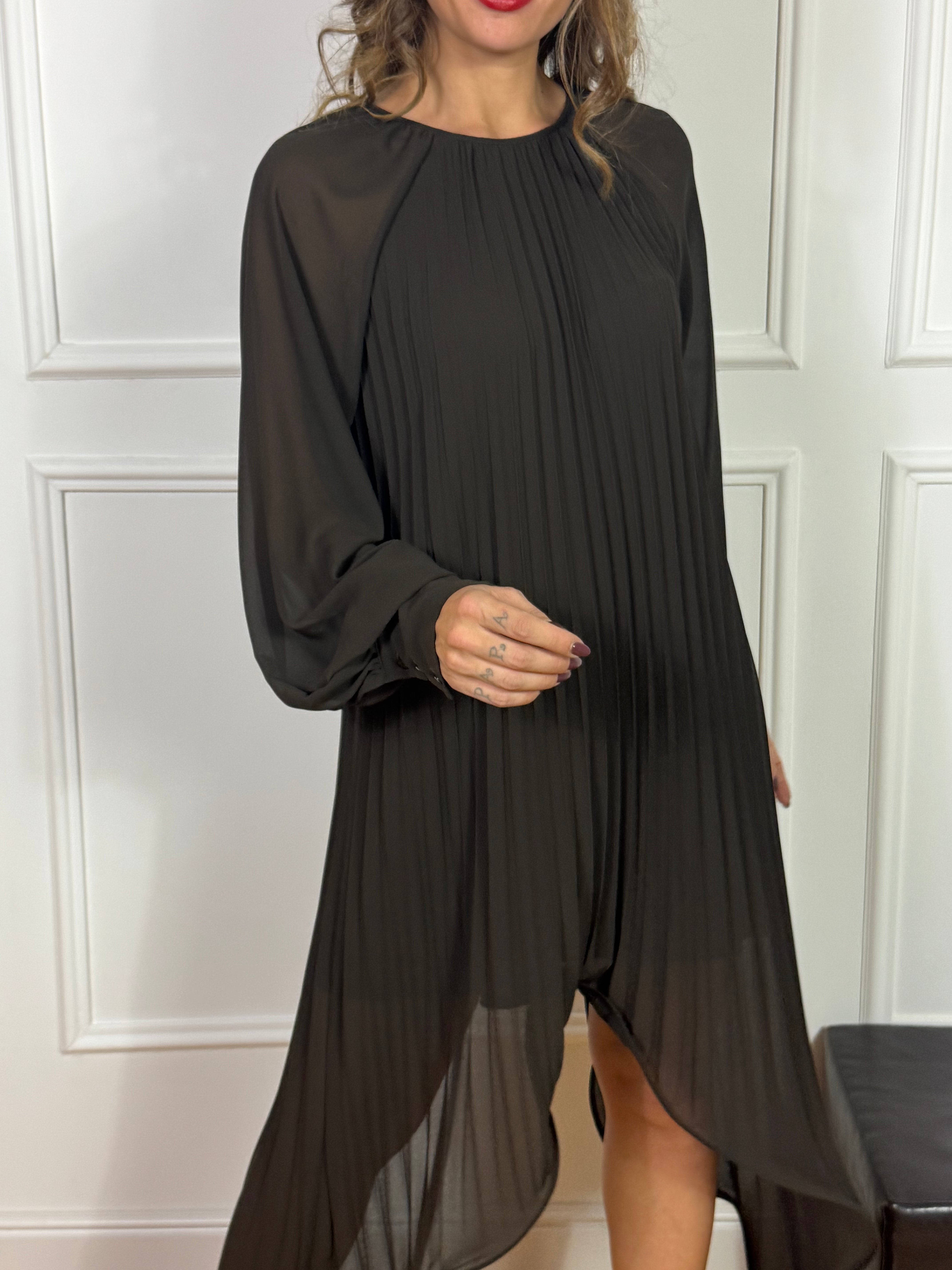 Abito MANICA LUNGA Philia Loft asimmetrico plissè