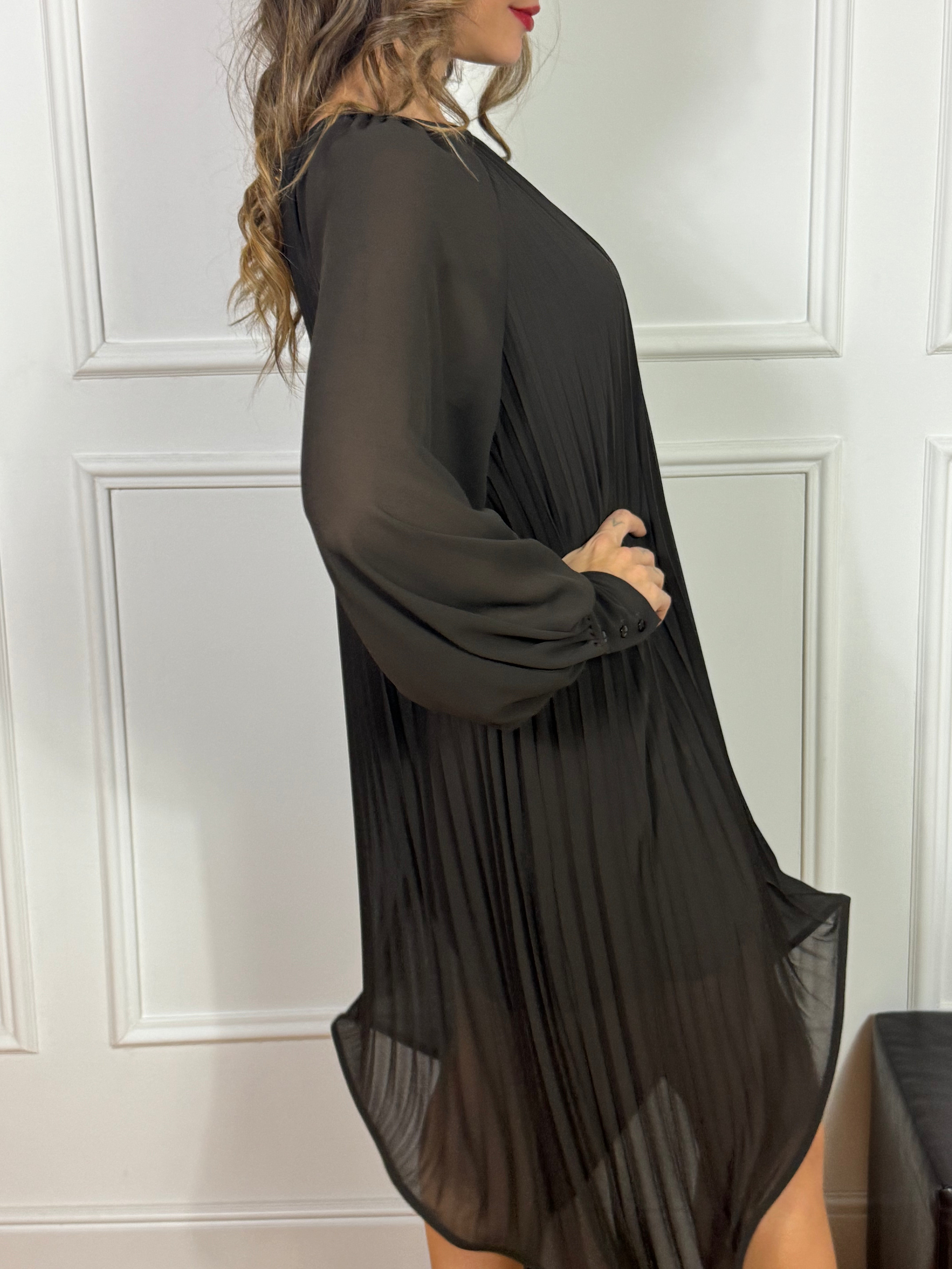 Abito MANICA LUNGA Philia Loft asimmetrico plissè