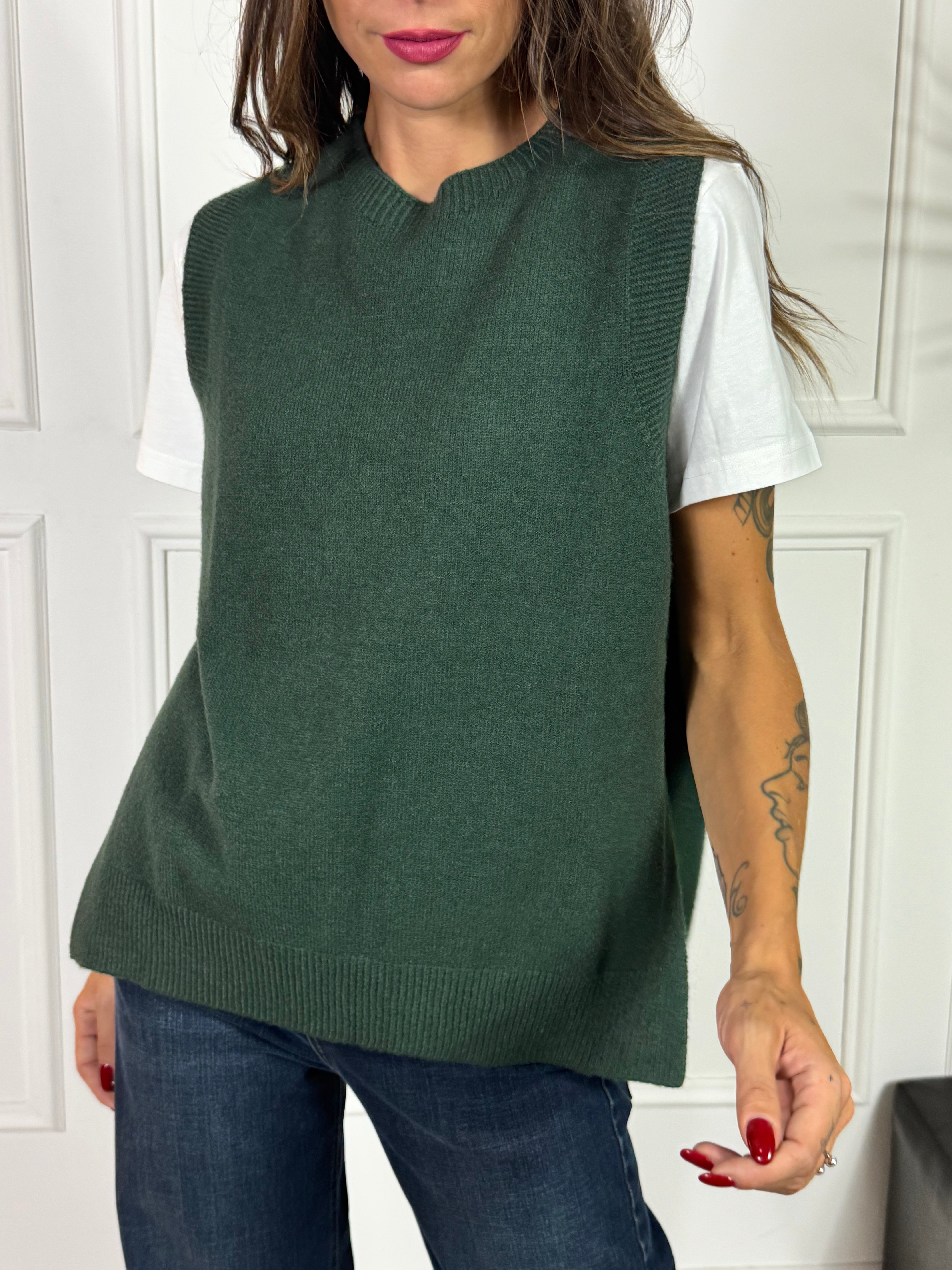 Maglia Gilet over spacchi a lato Manila Grace