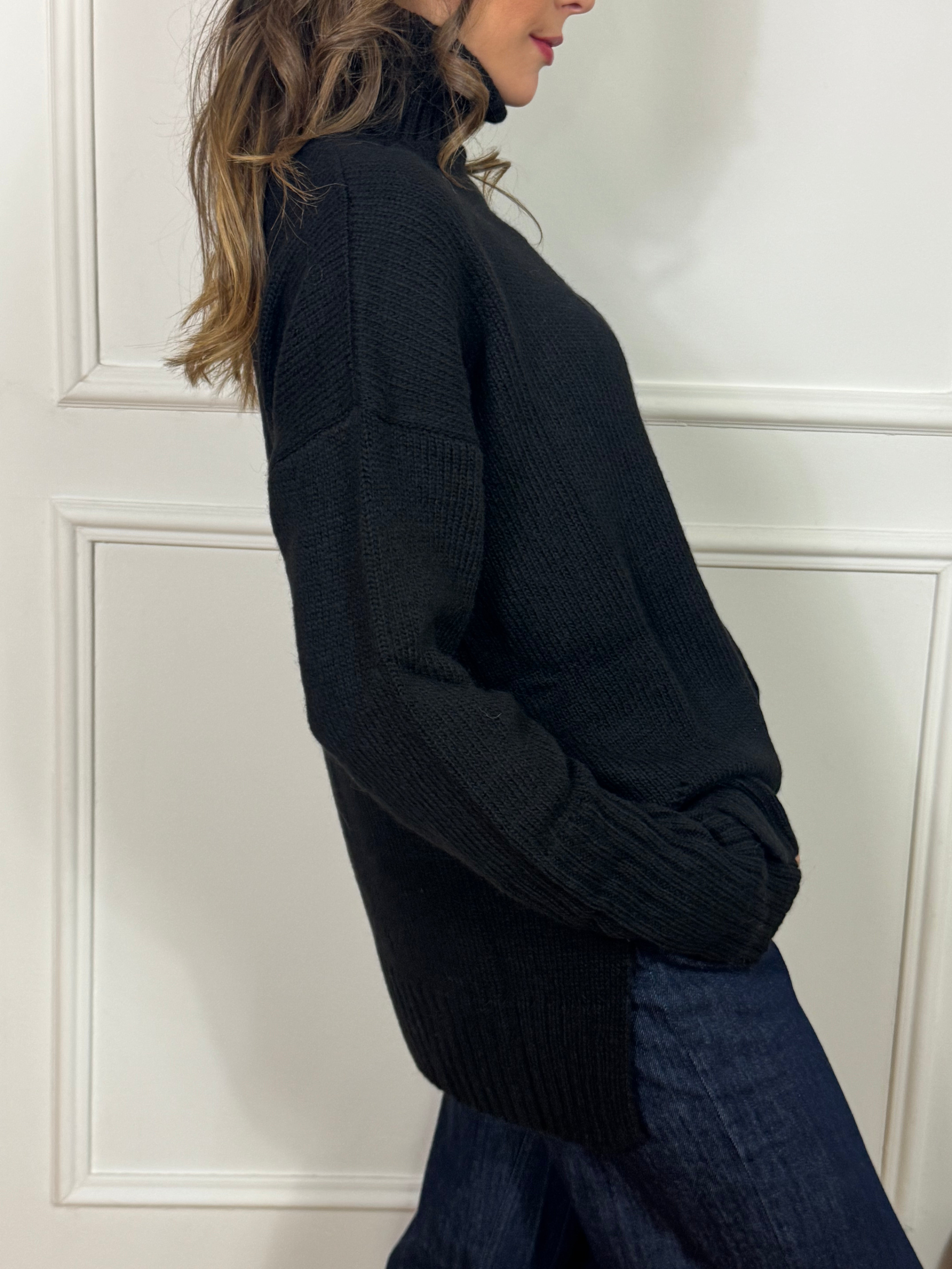 Maglia dolcevita misto lana Kontatto BUCO POLLICE