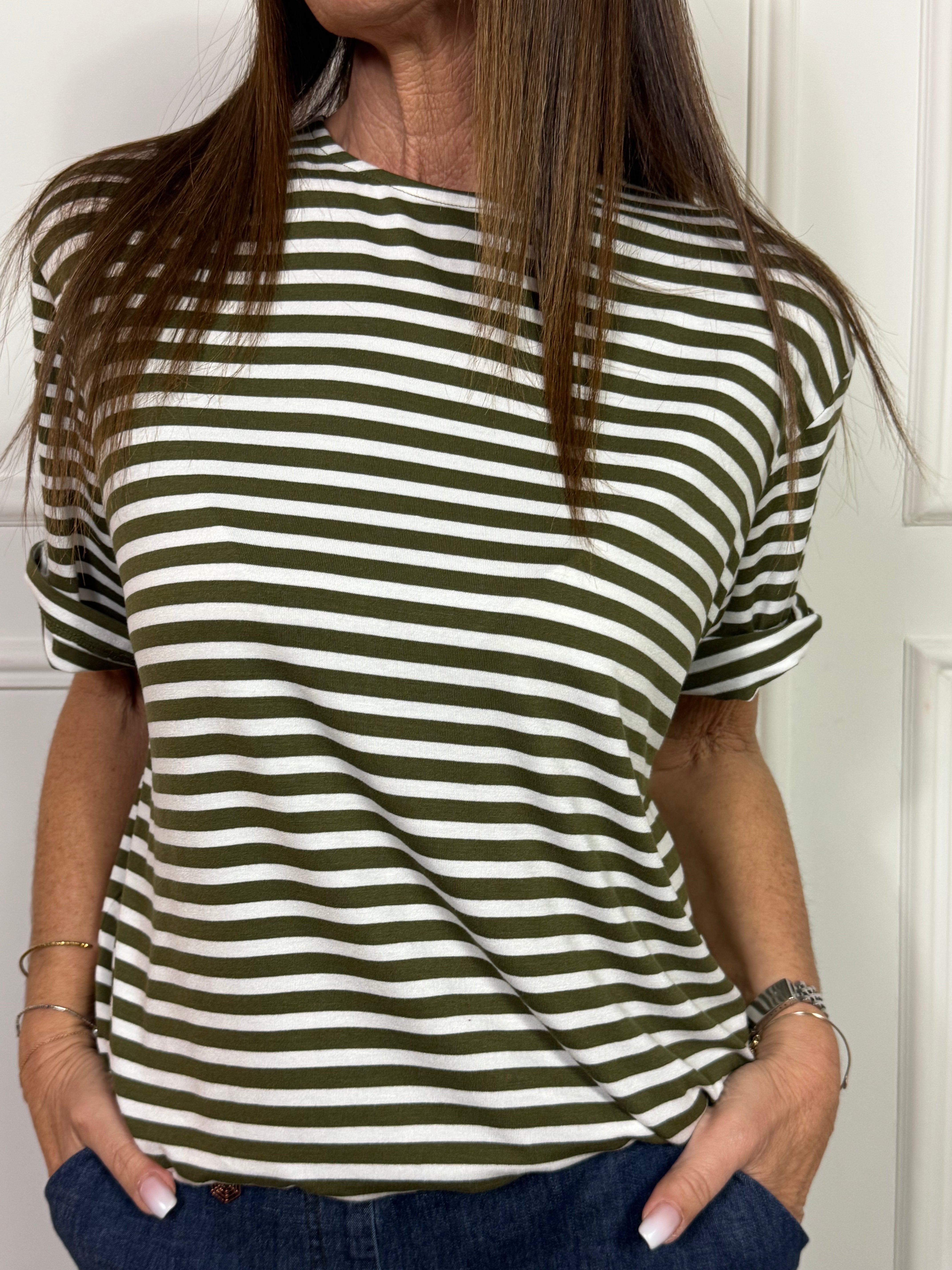 Maglia T-SHIRT BOXY MANICA CORTA A RIGHE Ragno ART. DT08TO