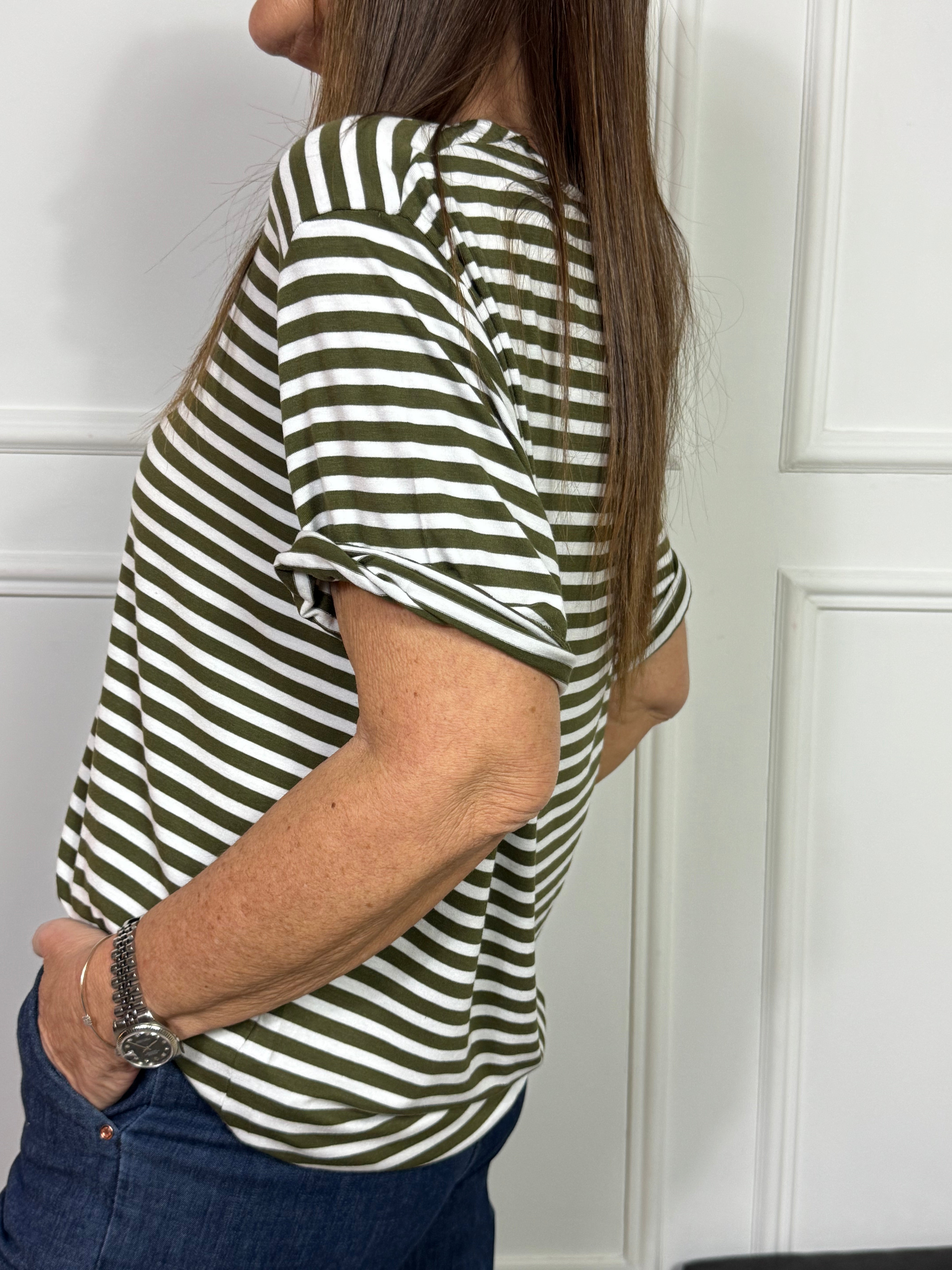 Maglia T-SHIRT BOXY MANICA CORTA A RIGHE Ragno ART. DT08TO