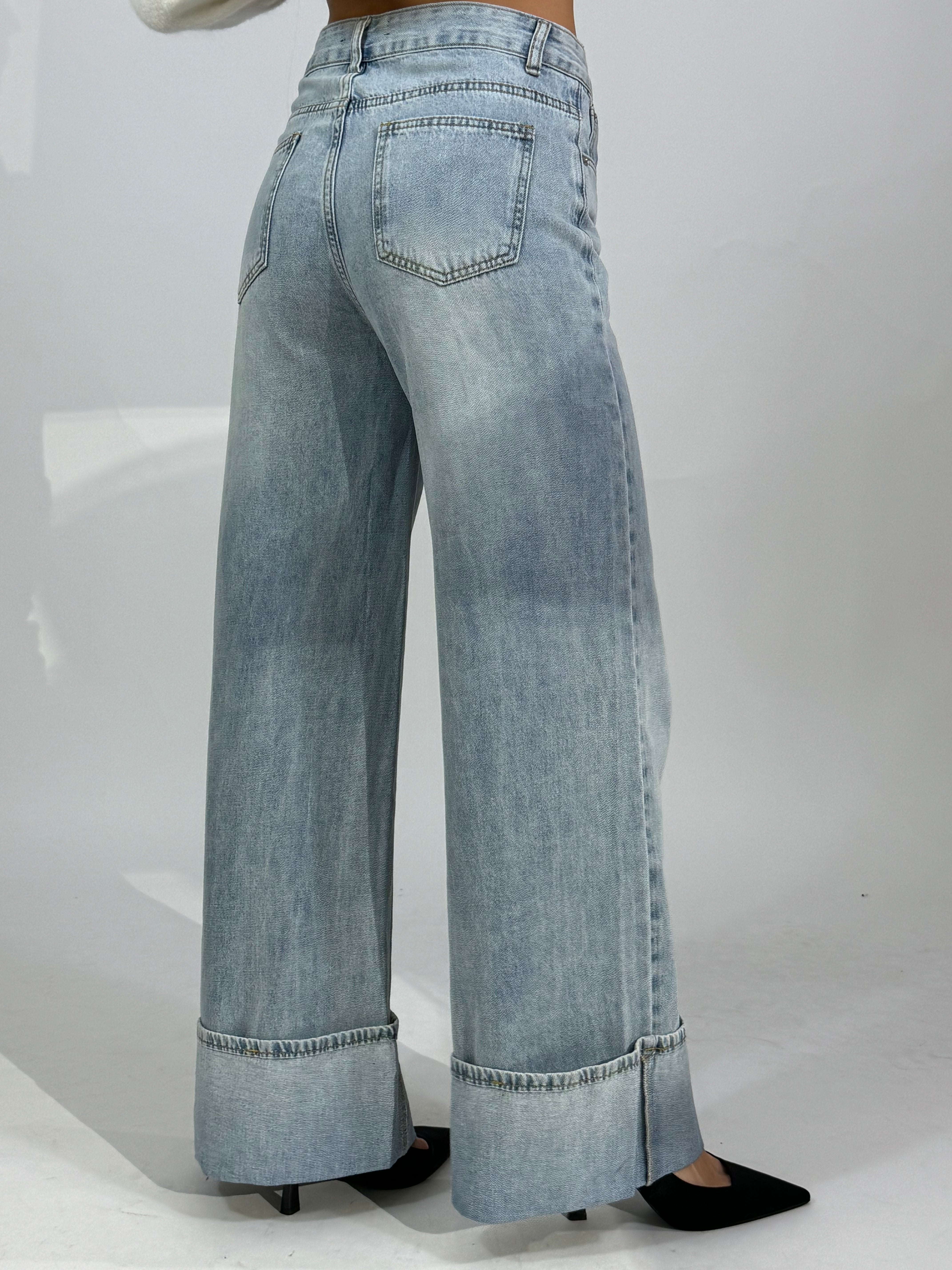 Jeans VICTORIA ILMH lavaggio chiaro DRITTO CON RISVOLTO