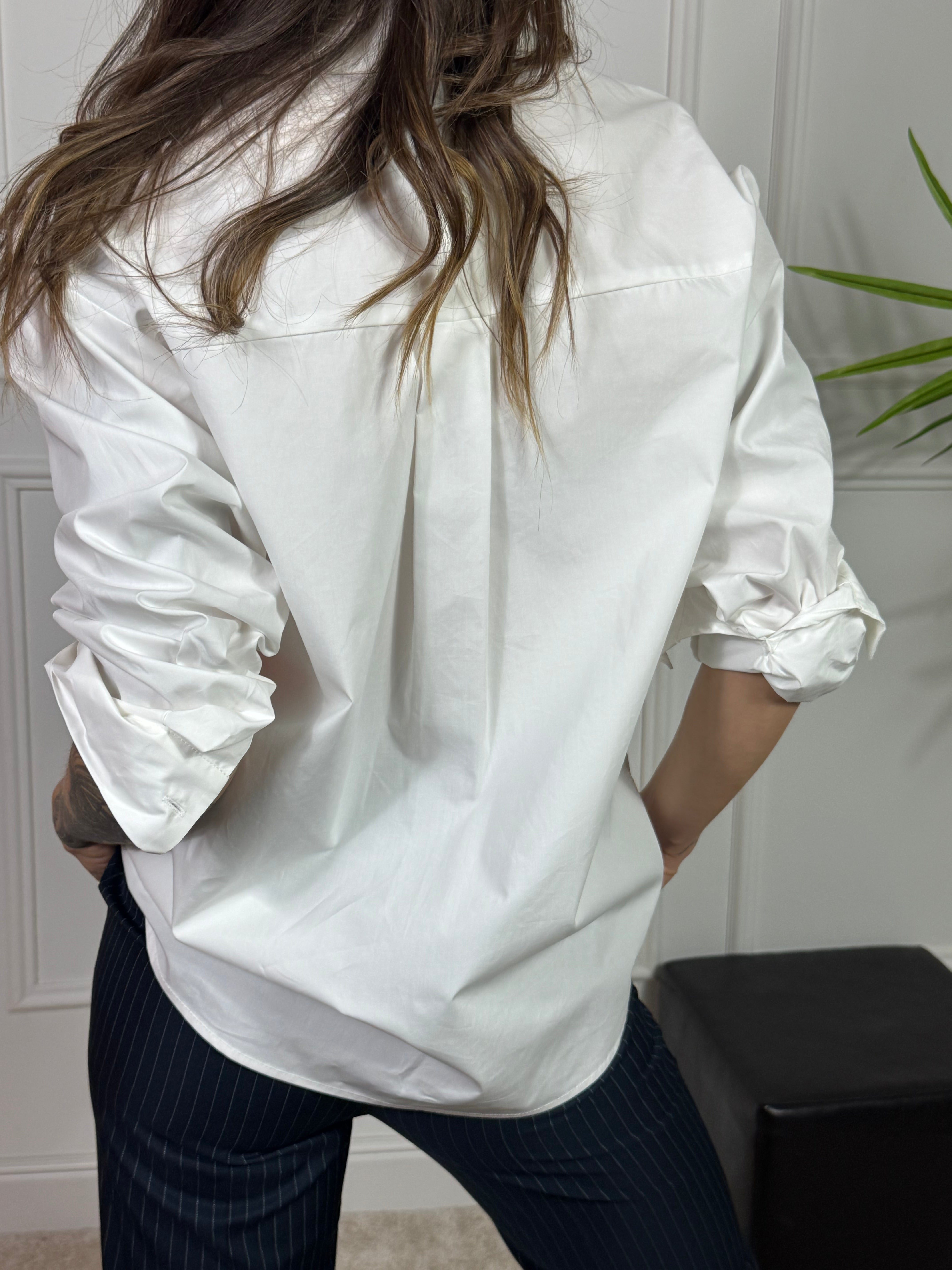 Camicia in cotone YOU DECIDE con TASCA PAILLETTES - BOTTONE LATERALE