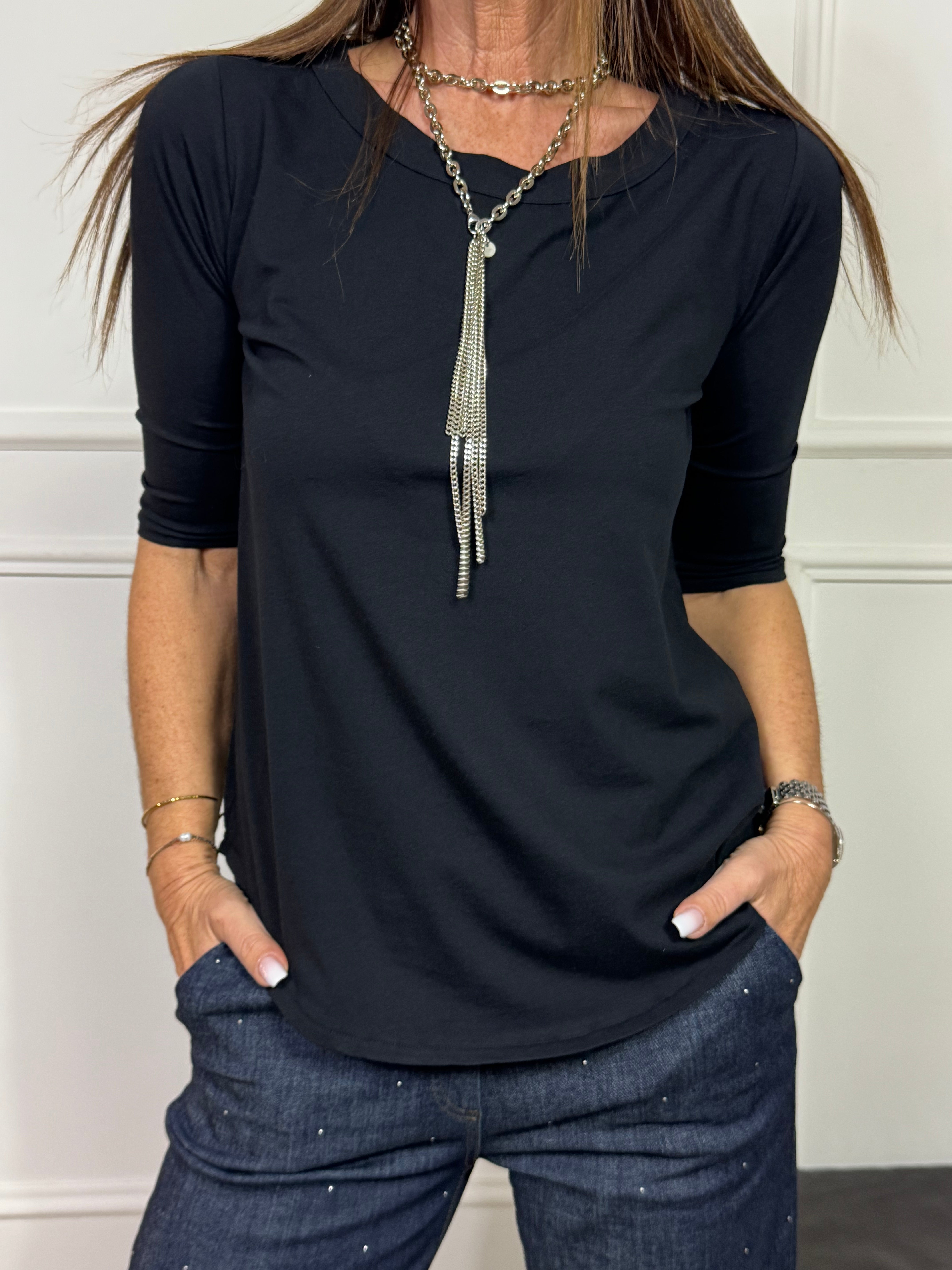 Maglia t-shirt in cotone elasticizzato MANICA TRE QUARTI Ragno ART. DN17TW