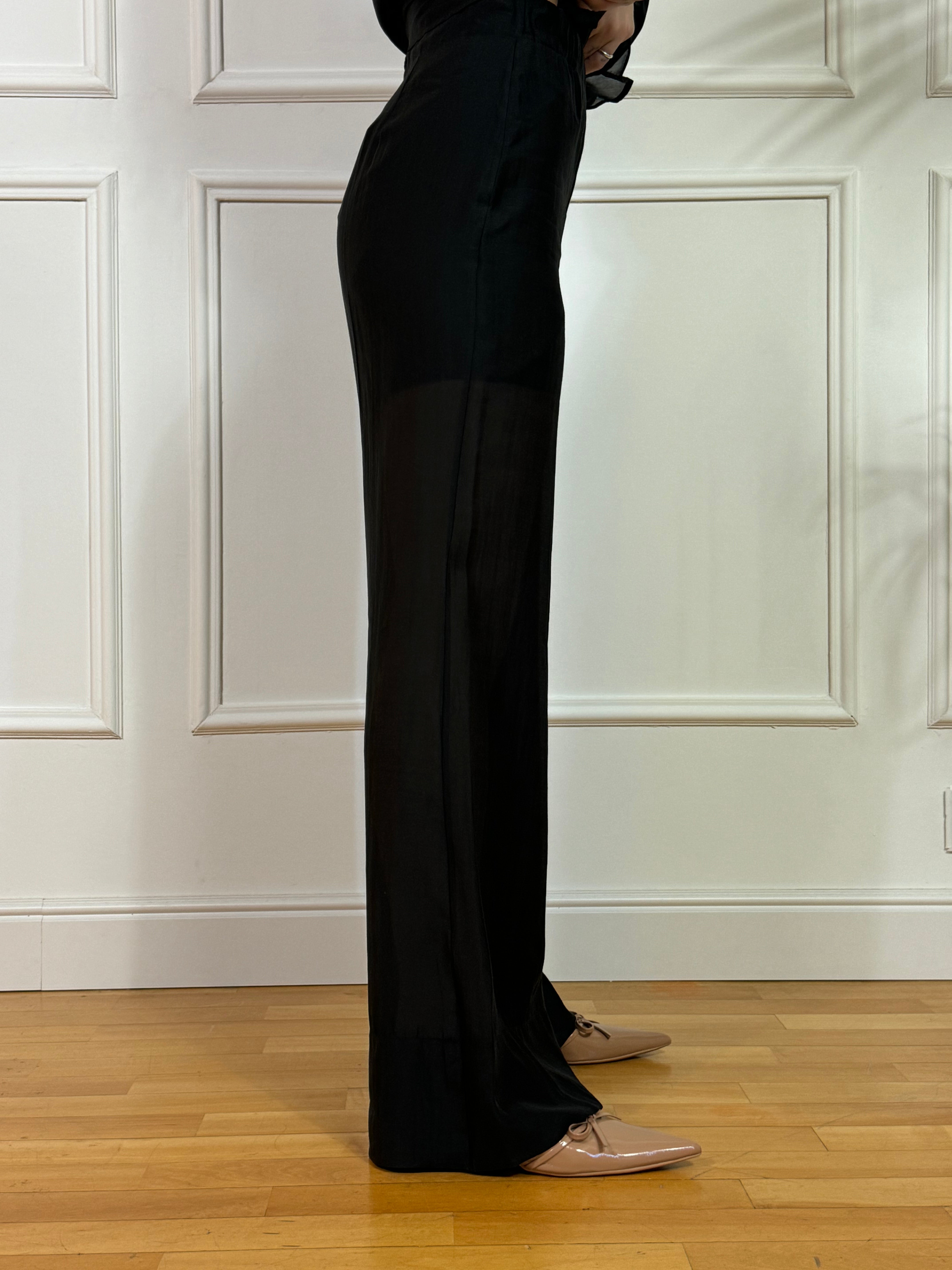 Pantalone Susy Mix tessuto leggero con elastico e cernierina