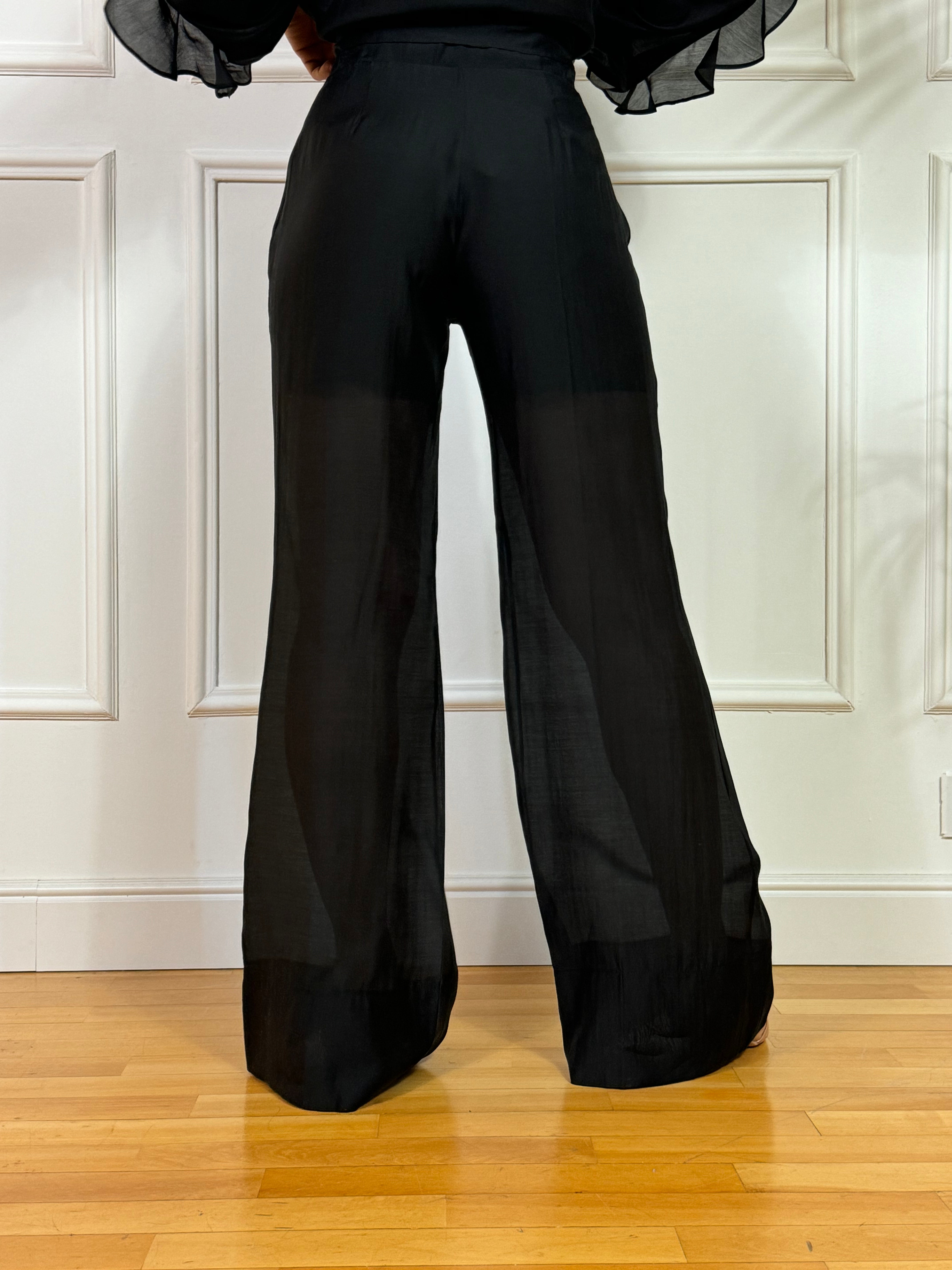 Pantalone Susy Mix tessuto leggero con elastico e cernierina