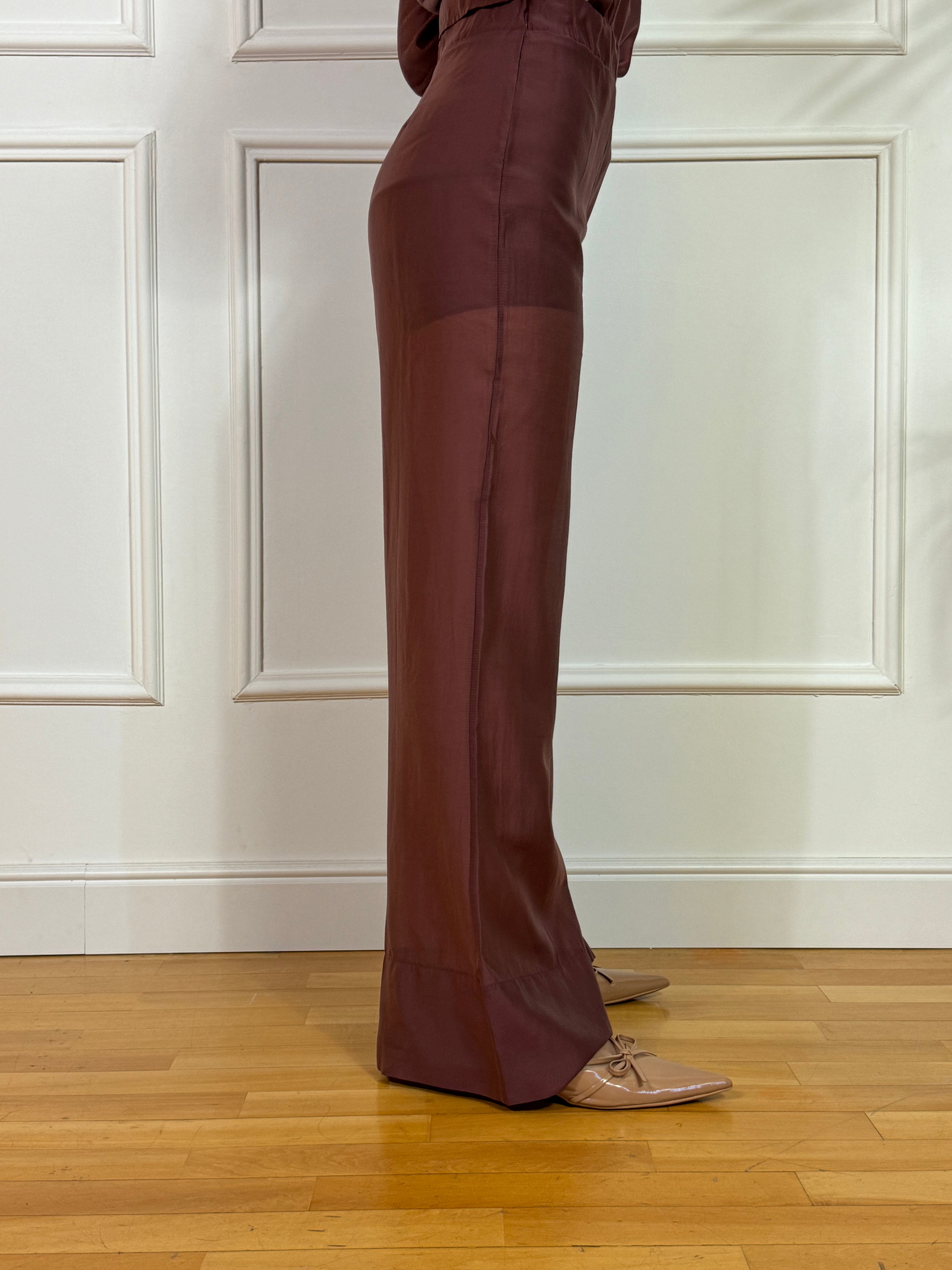 Pantalone Susy Mix tessuto leggero con elastico e cernierina