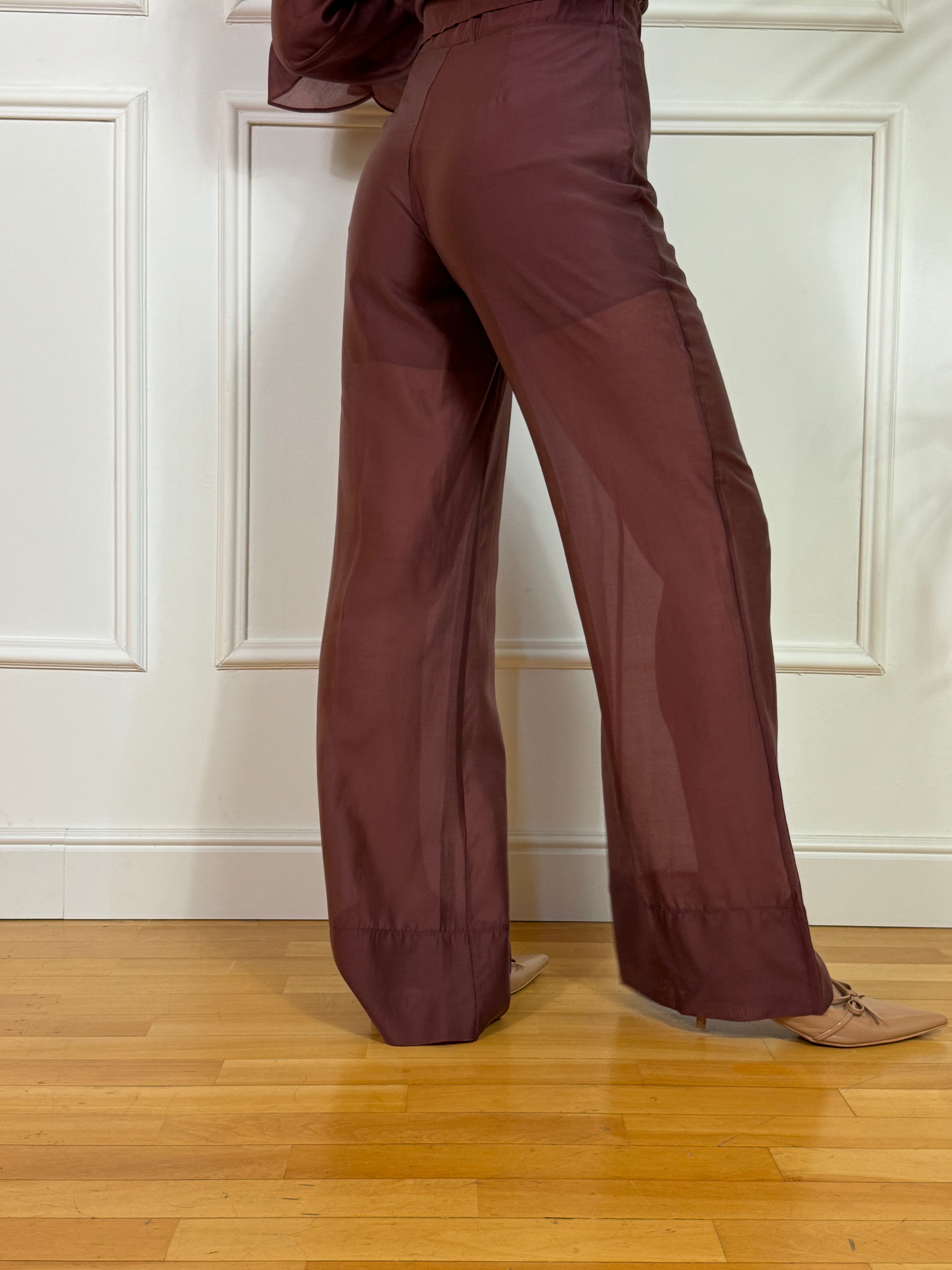 Pantalone Susy Mix tessuto leggero con elastico e cernierina