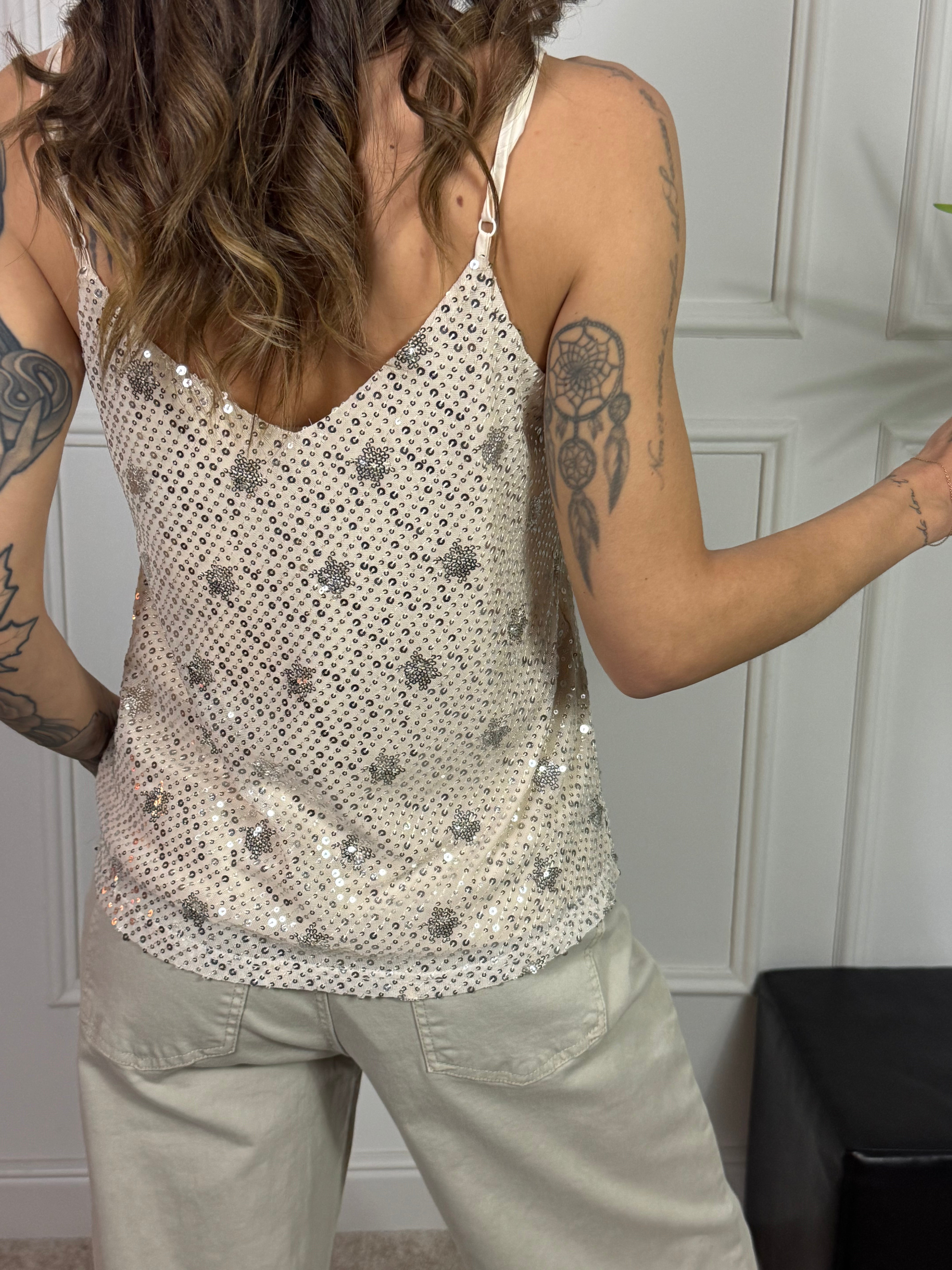 Top spallini sottili You Decide PAILLETTES