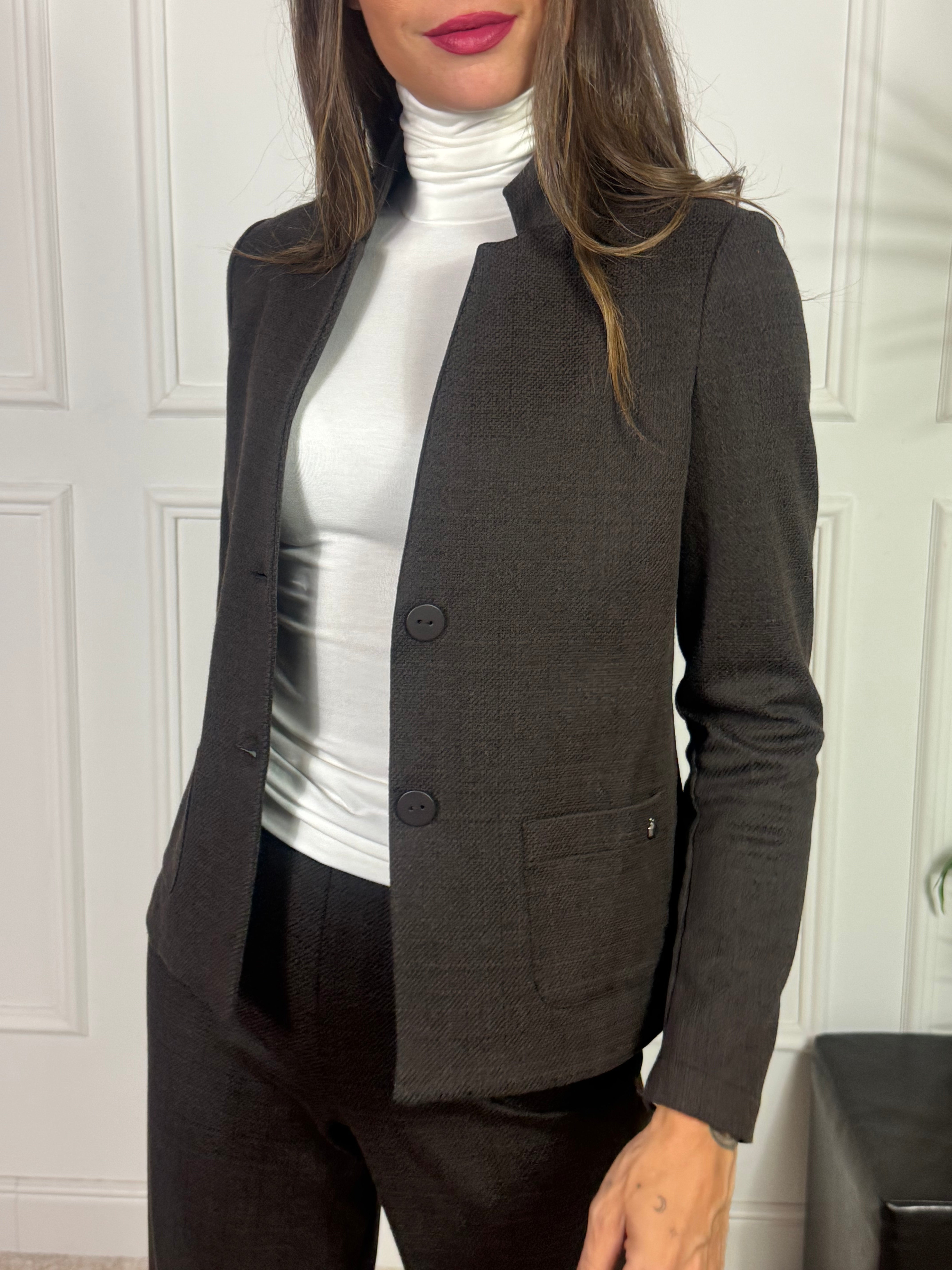 GIACCA blazer CORTO REVERS Ragno JACQUARD TEXTURE MELANGE
