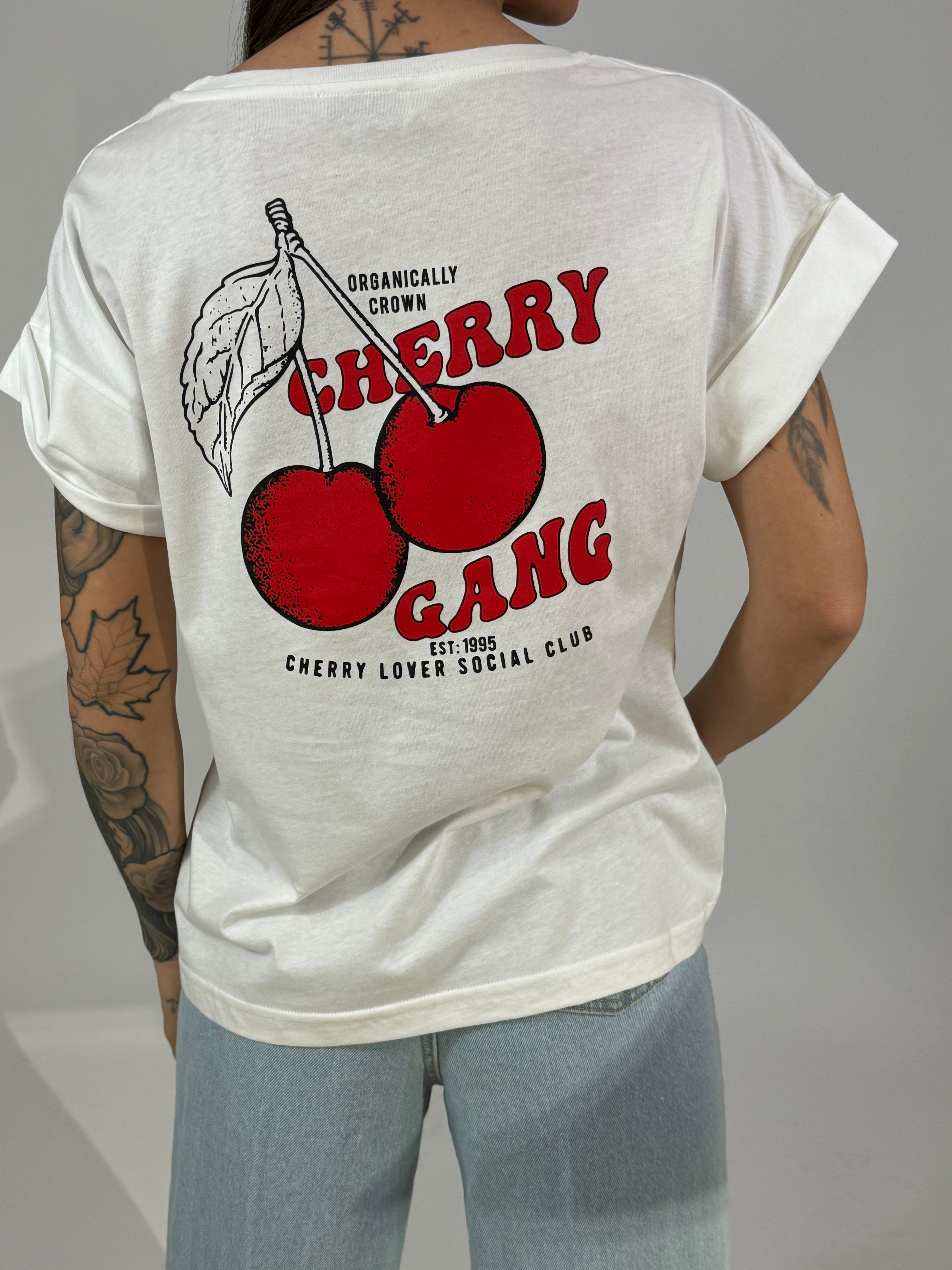 T-shirt Kikisix con stampa CHERRY