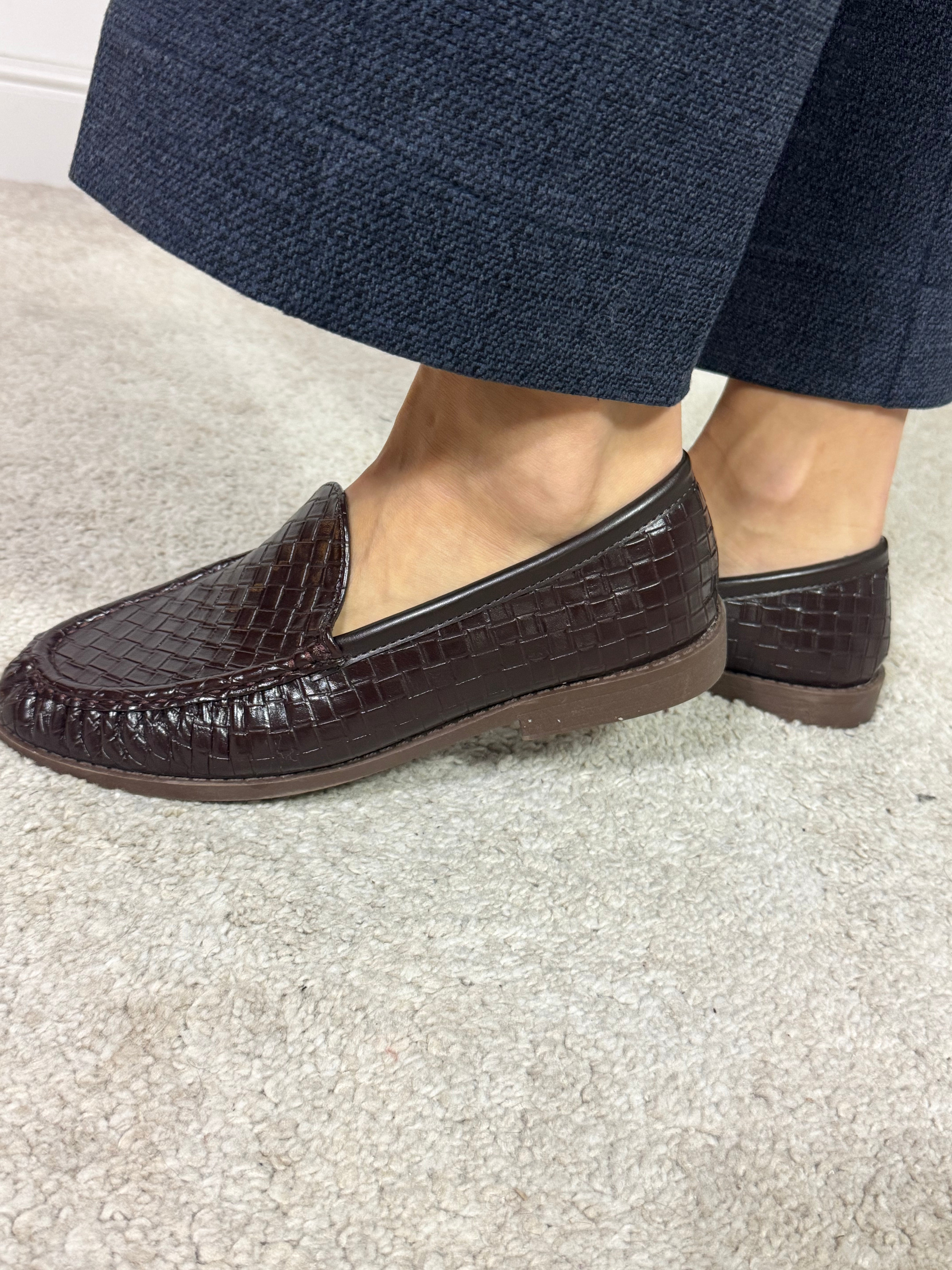 Mocassino Susy Mix in ecopelle intrecciata