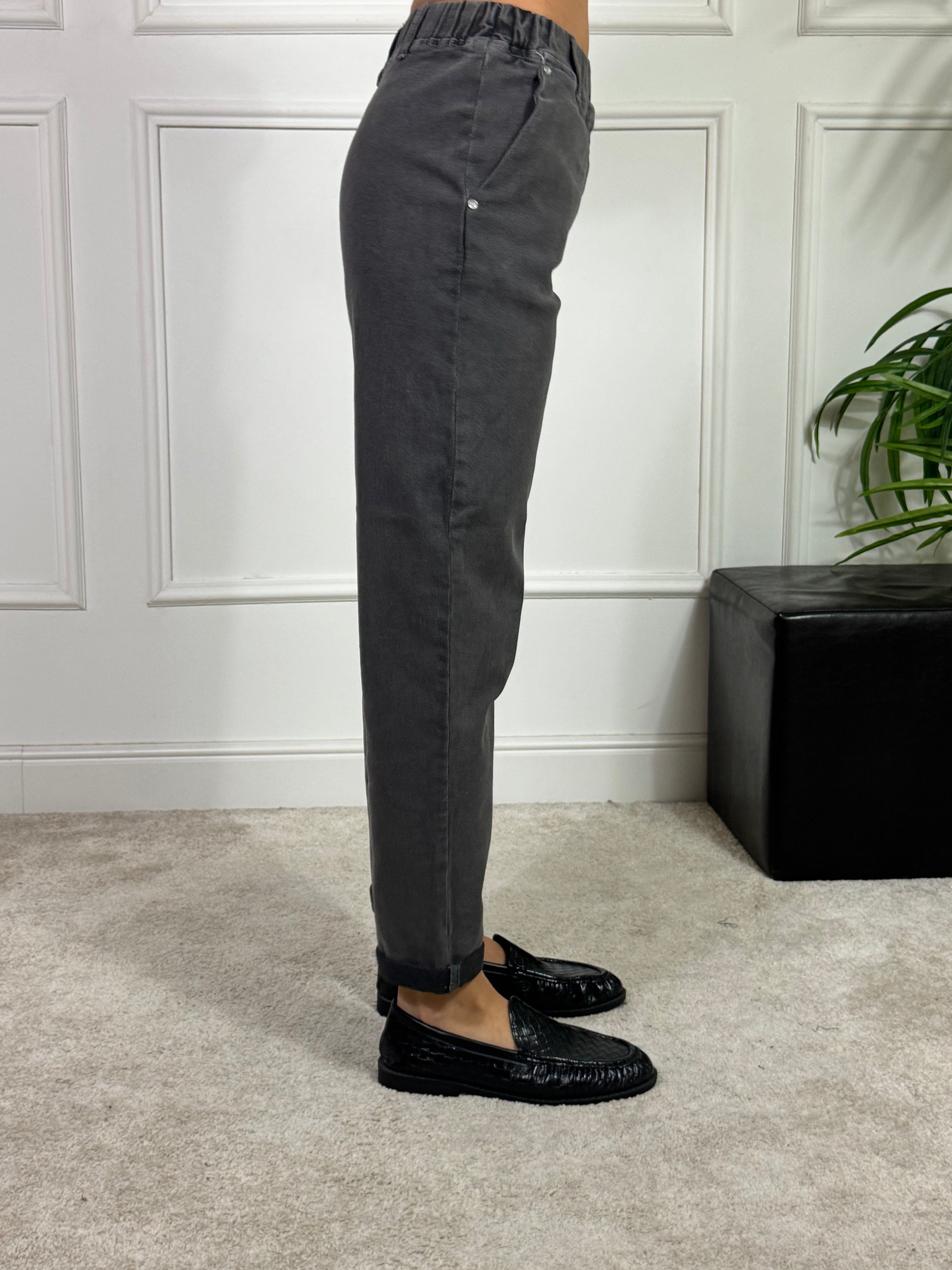 Pantalone JEANS Ragno OVETTO CARROT - NERO DELAVE'
