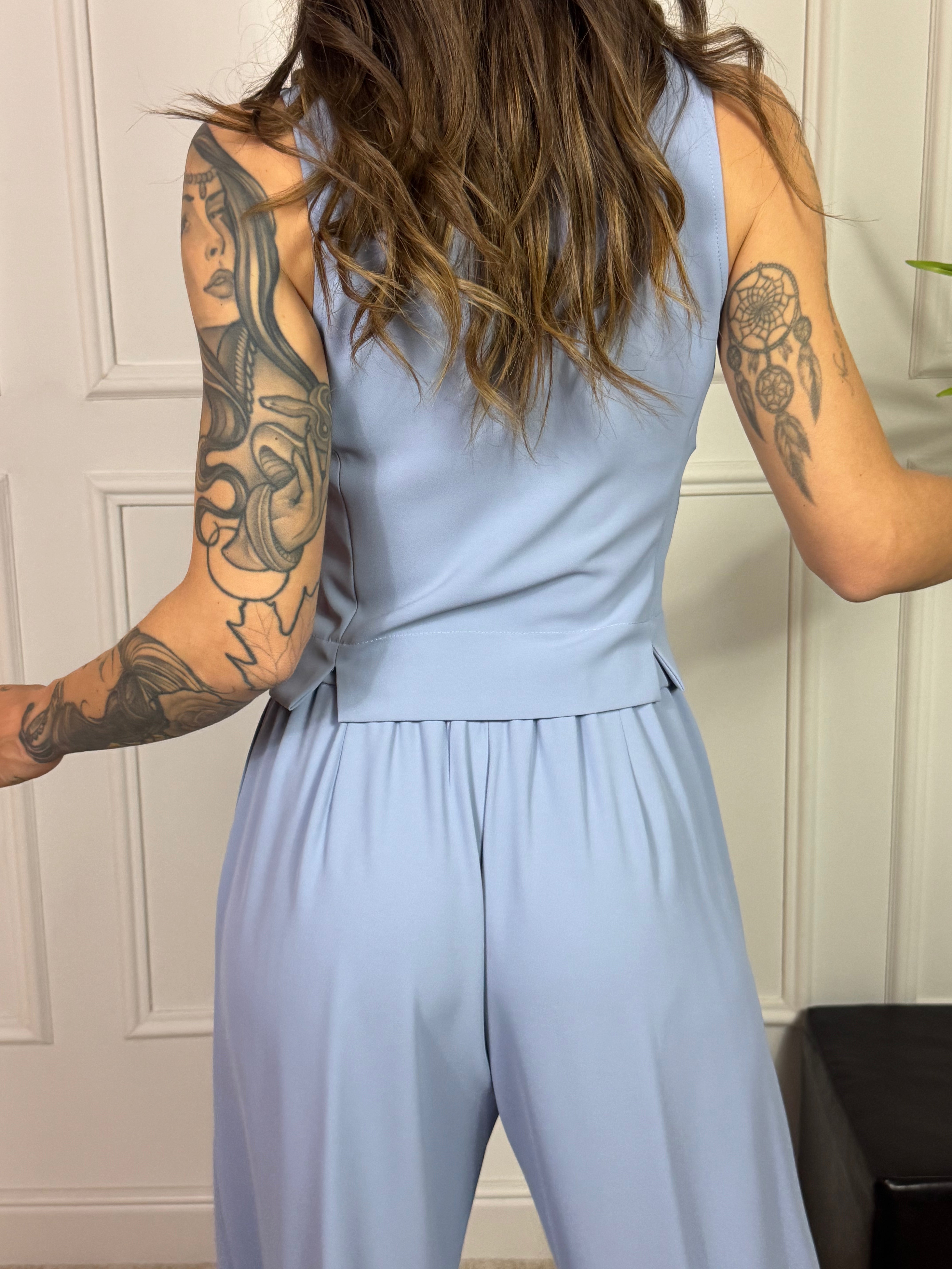 Completo tailleur Kontatto GILET + PANTALONE PALAZZO