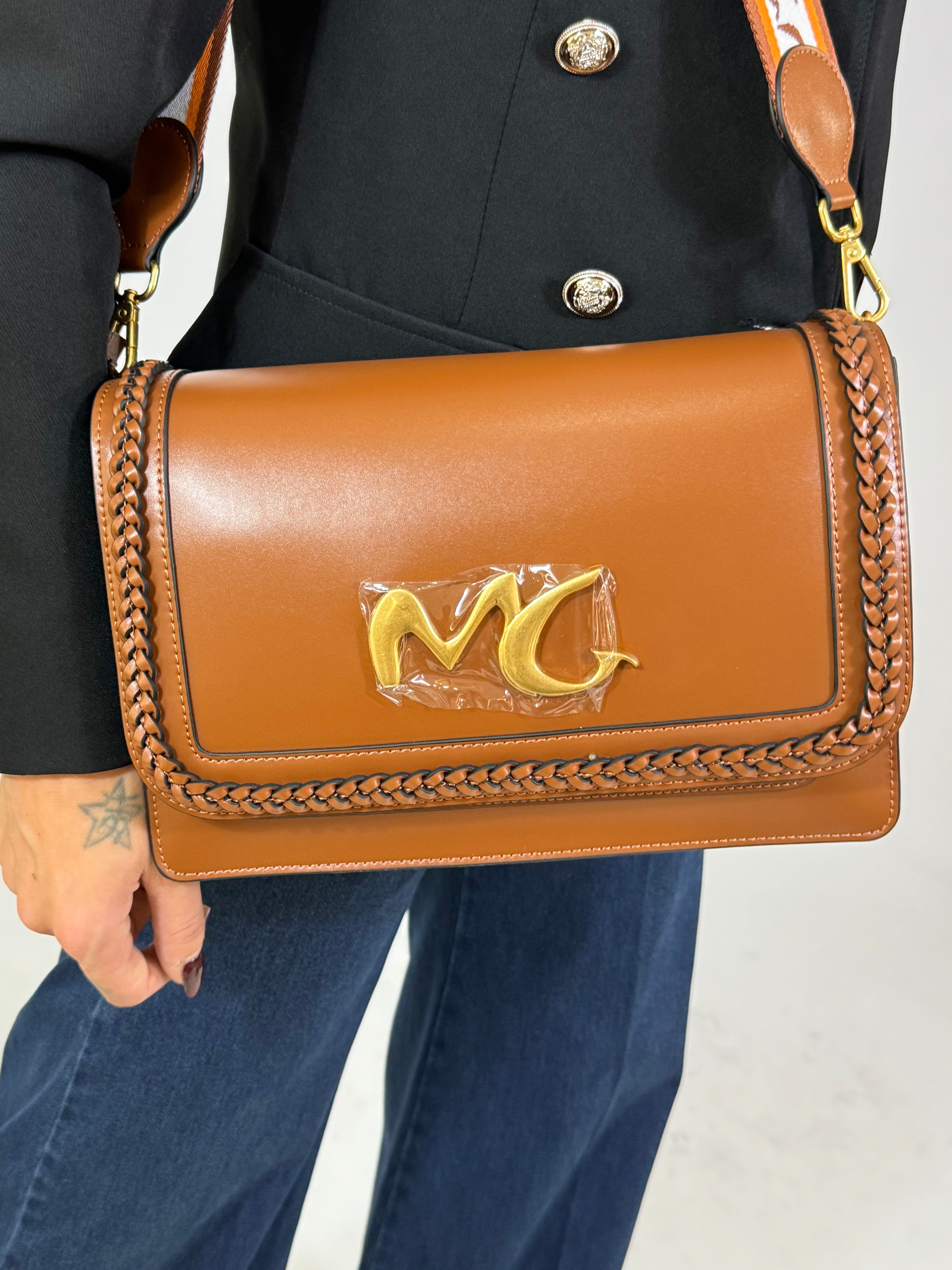 Borsa Manila Grace FLAP BAG CON INTRECCI