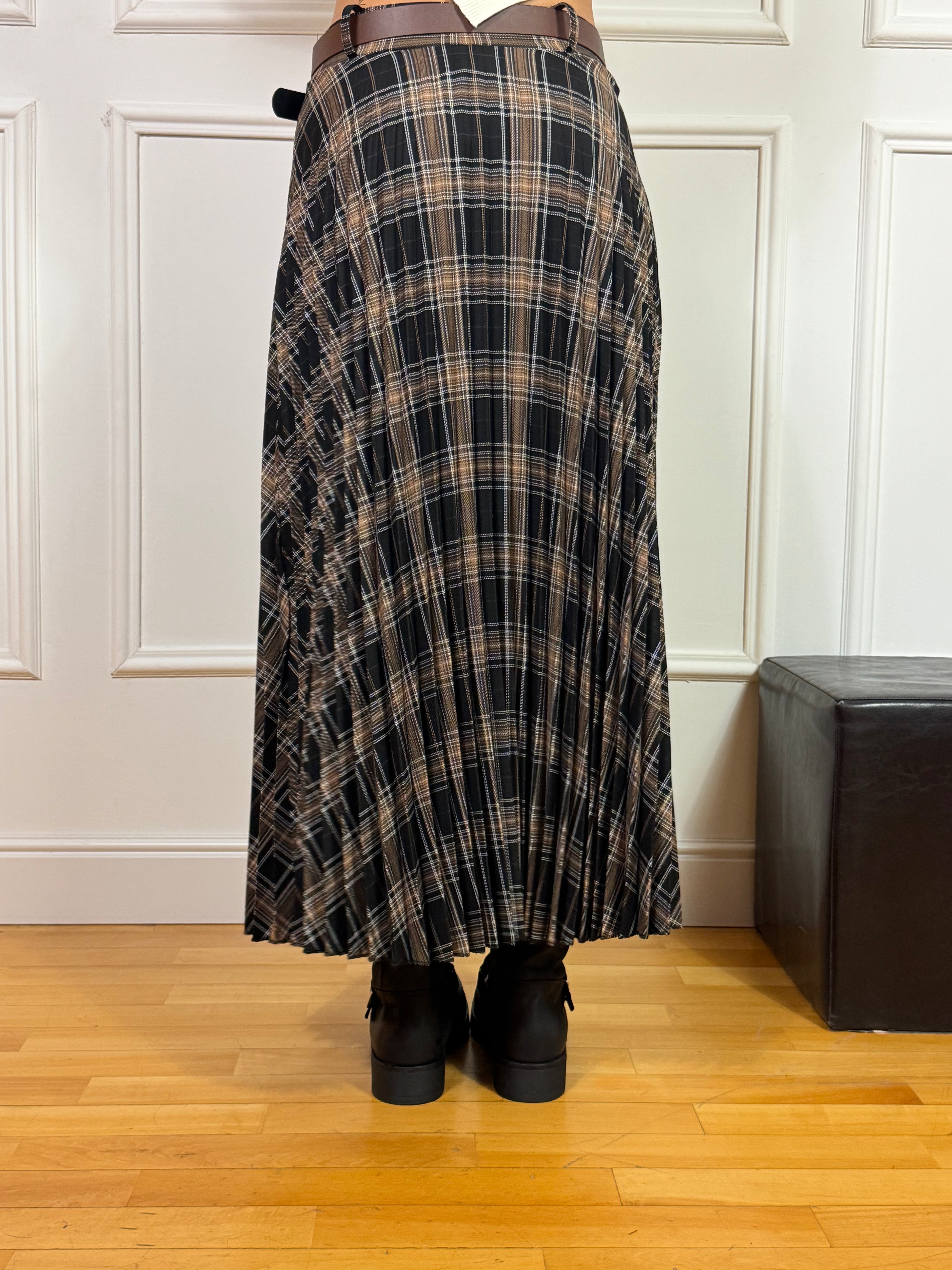 Gonna con cintura Susy Mix plissettata fantasia Principe di Galles