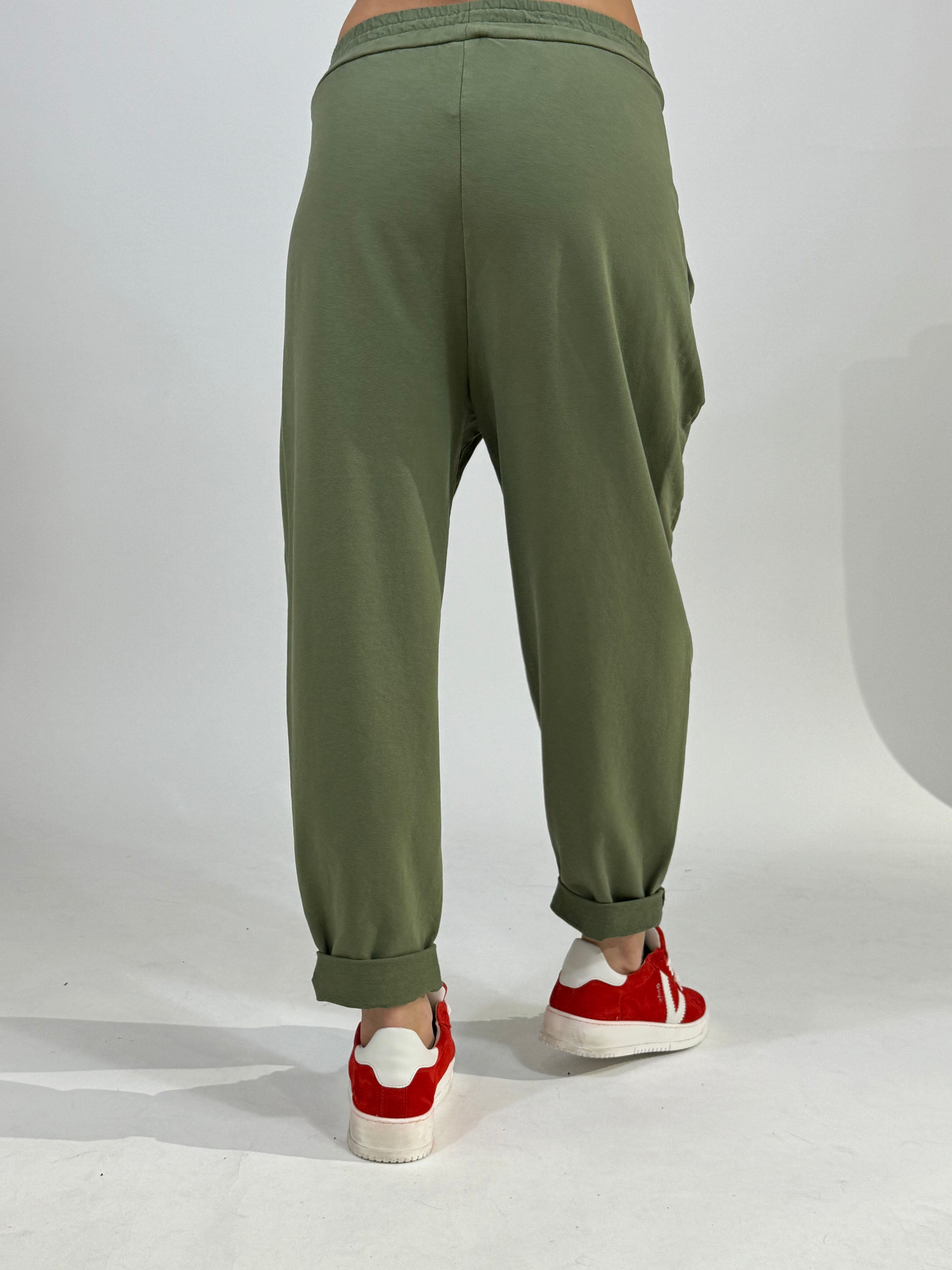 Pantalone di felpa Susy Mix con elastico in vita e pinces