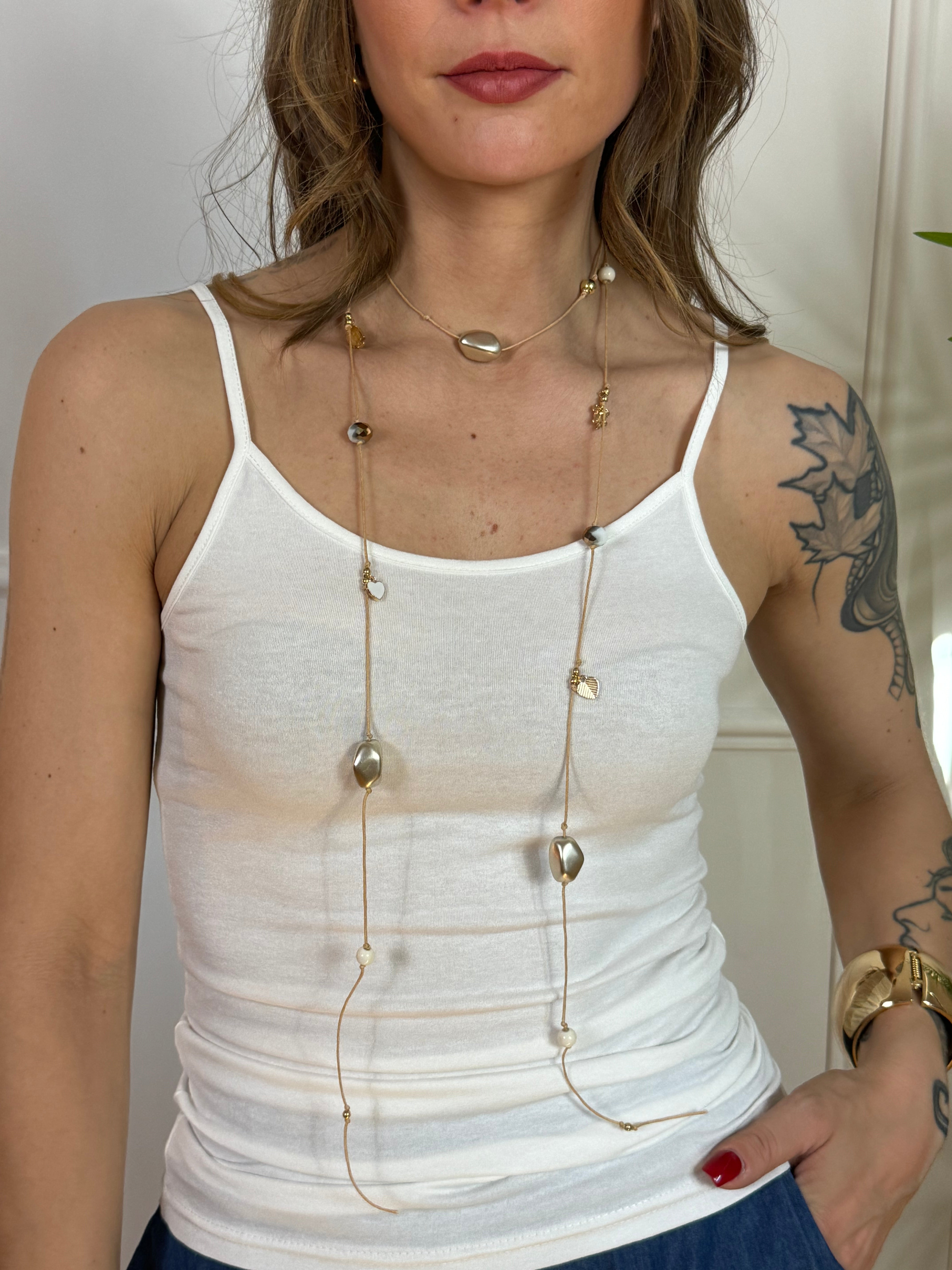 Collana Susy Mix con cordino e ciondoli