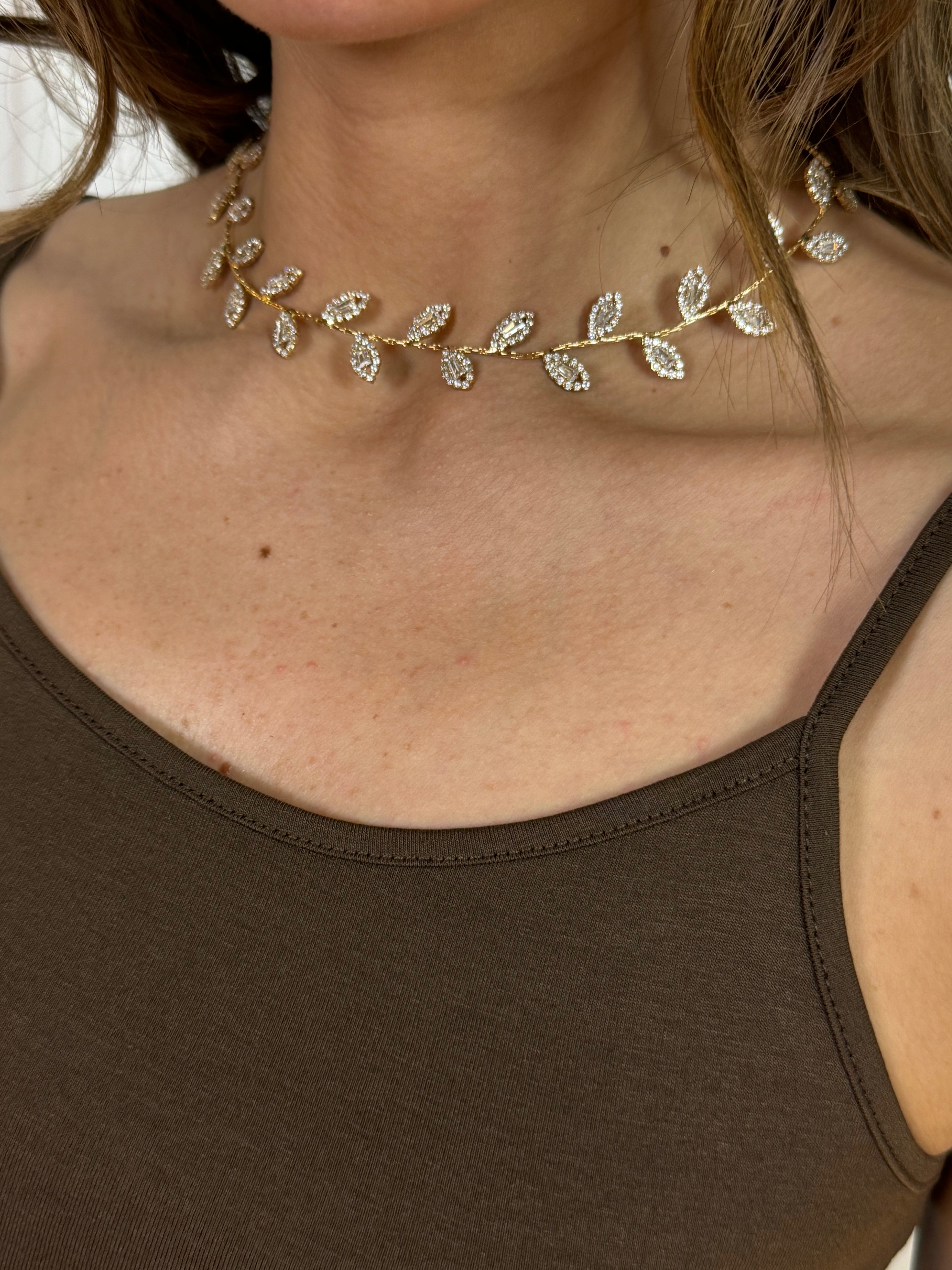 Collana Susy Mix petali con strass