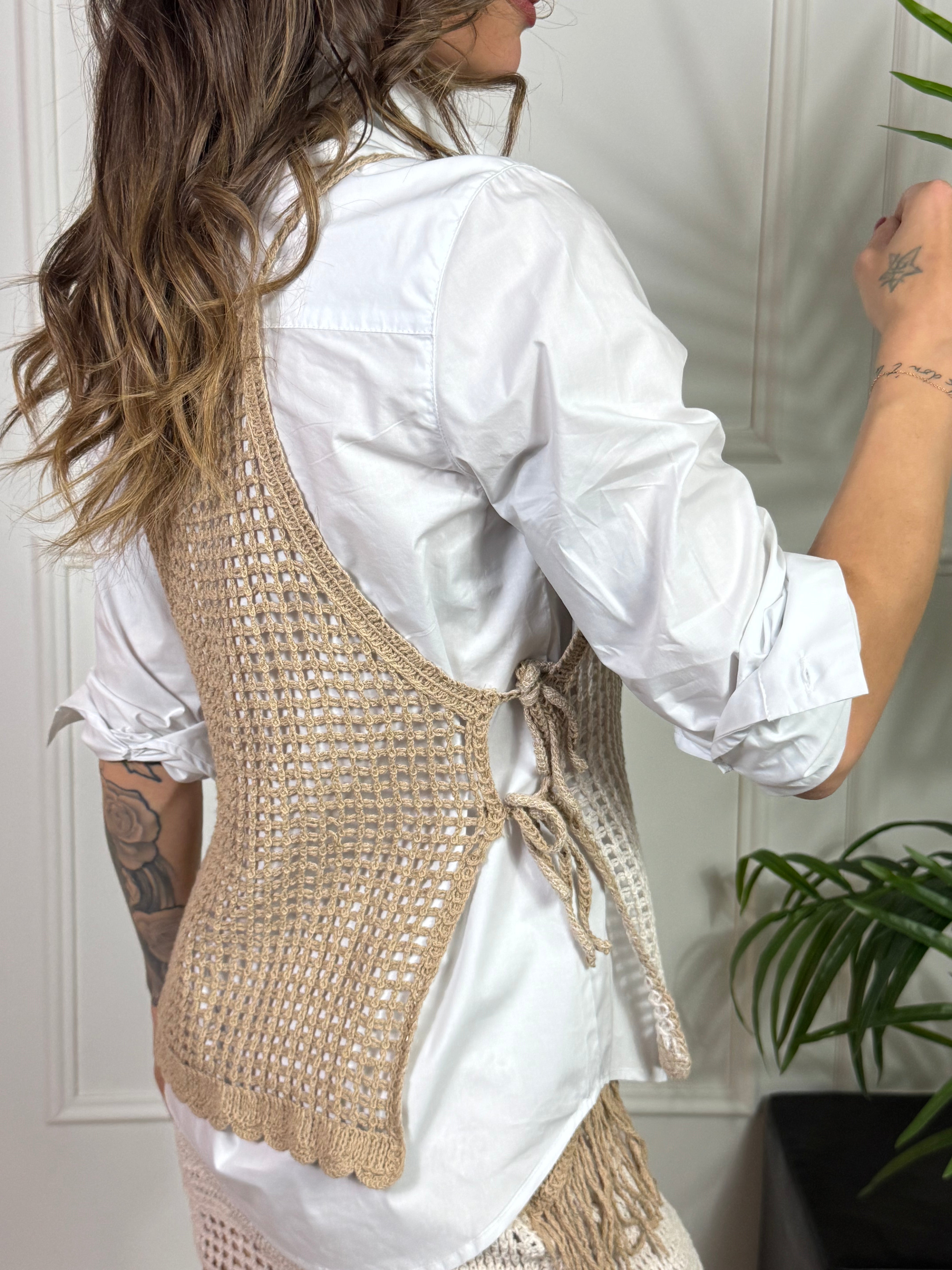 Camicia in cotone popeline KONTATTO + top crochet