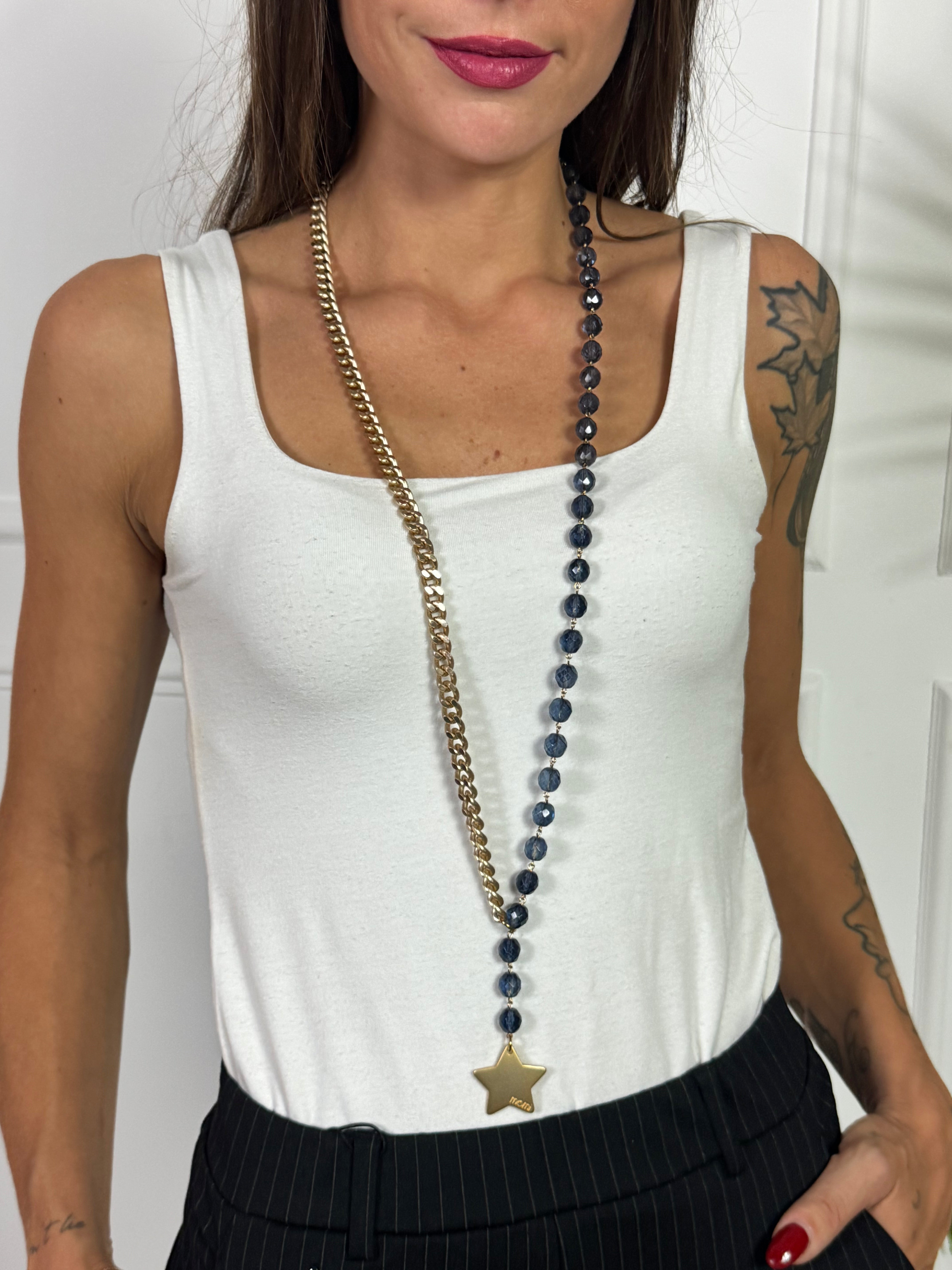Collana Momi FRANCESCA LUNGA -ORO - STELLA - BLU