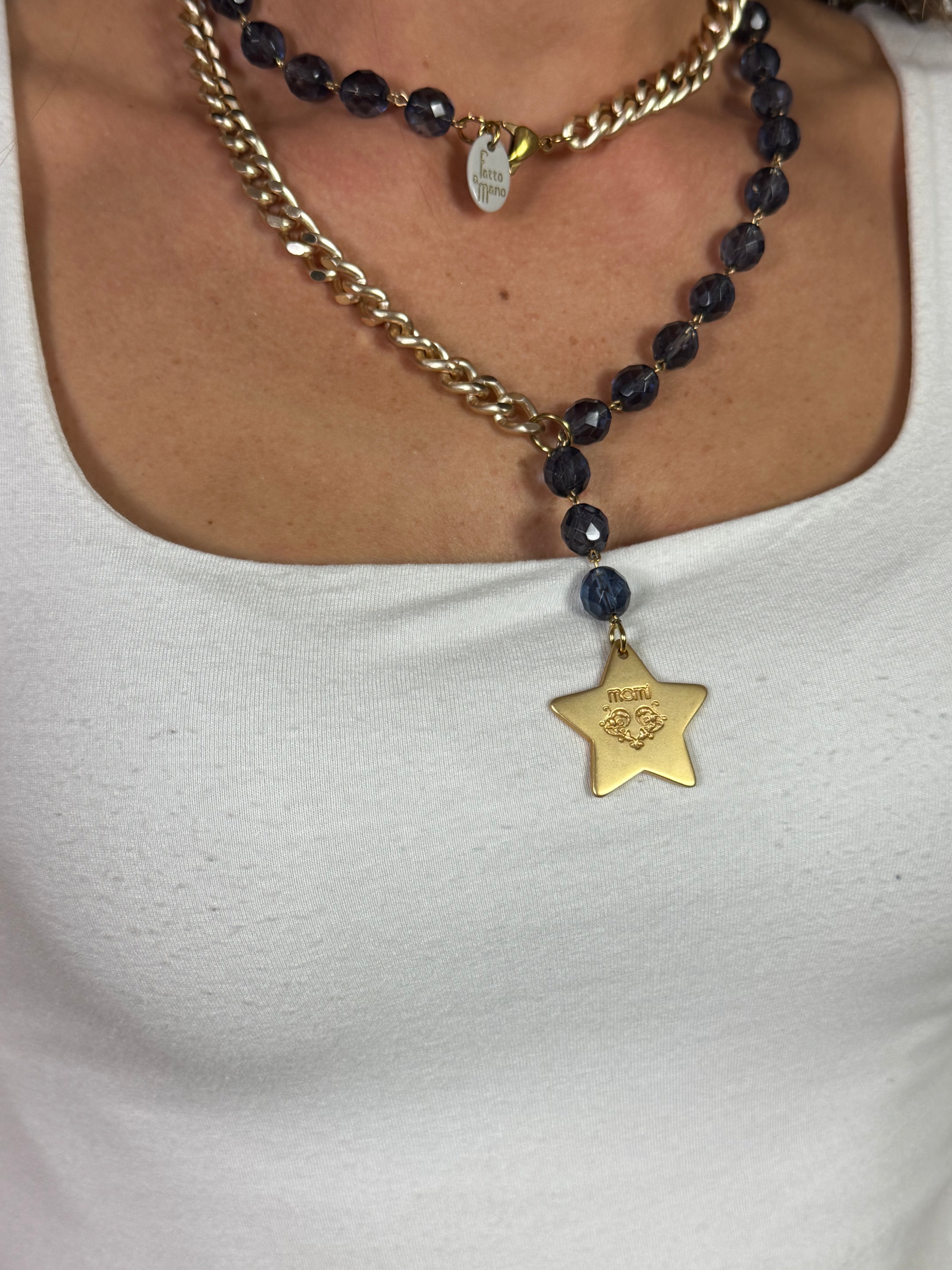 Collana Momi FRANCESCA LUNGA -ORO - STELLA - BLU
