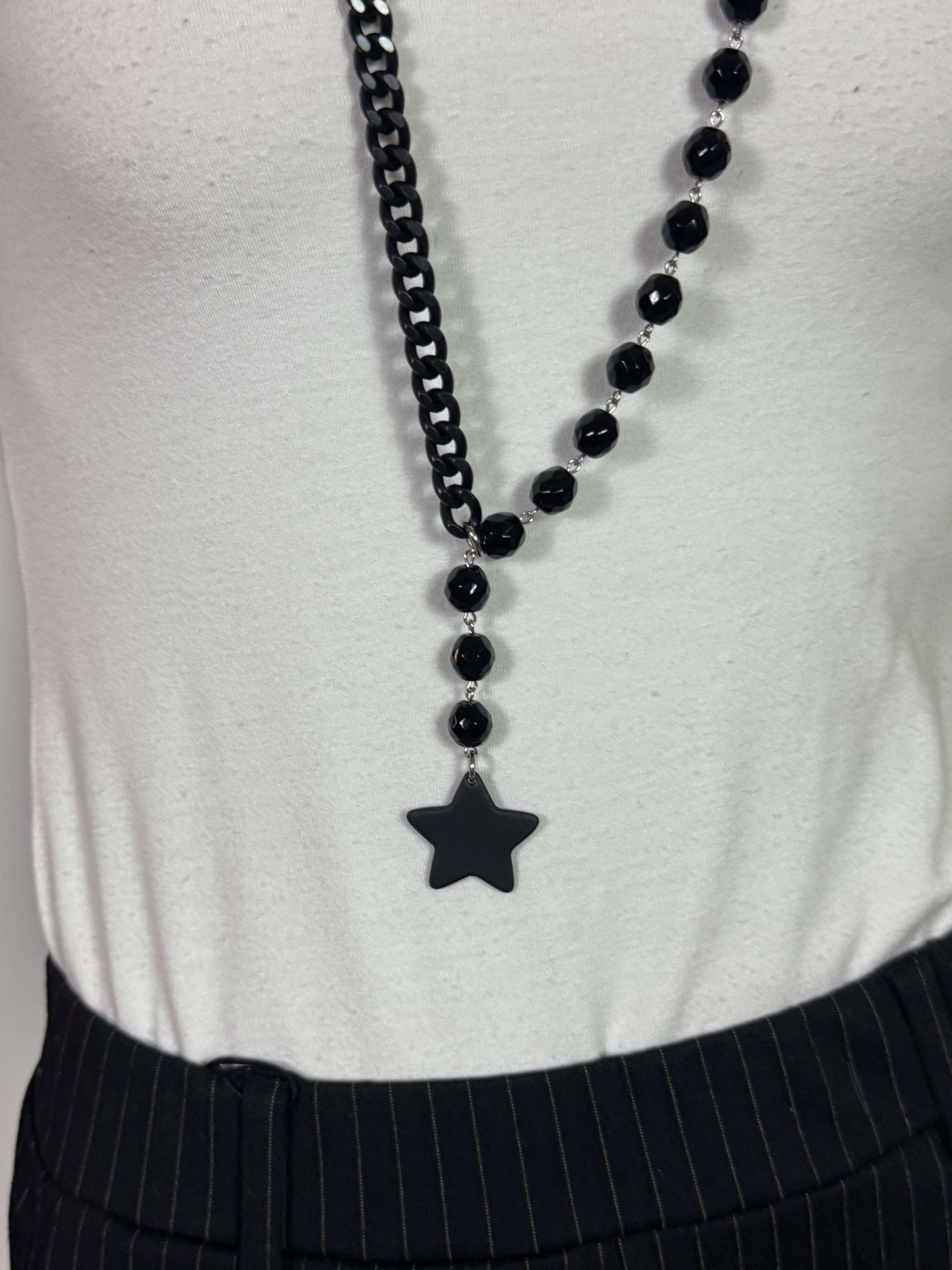 Collana Momi FRANCESCA LUNGA - TOTAL BLACK - STELLA