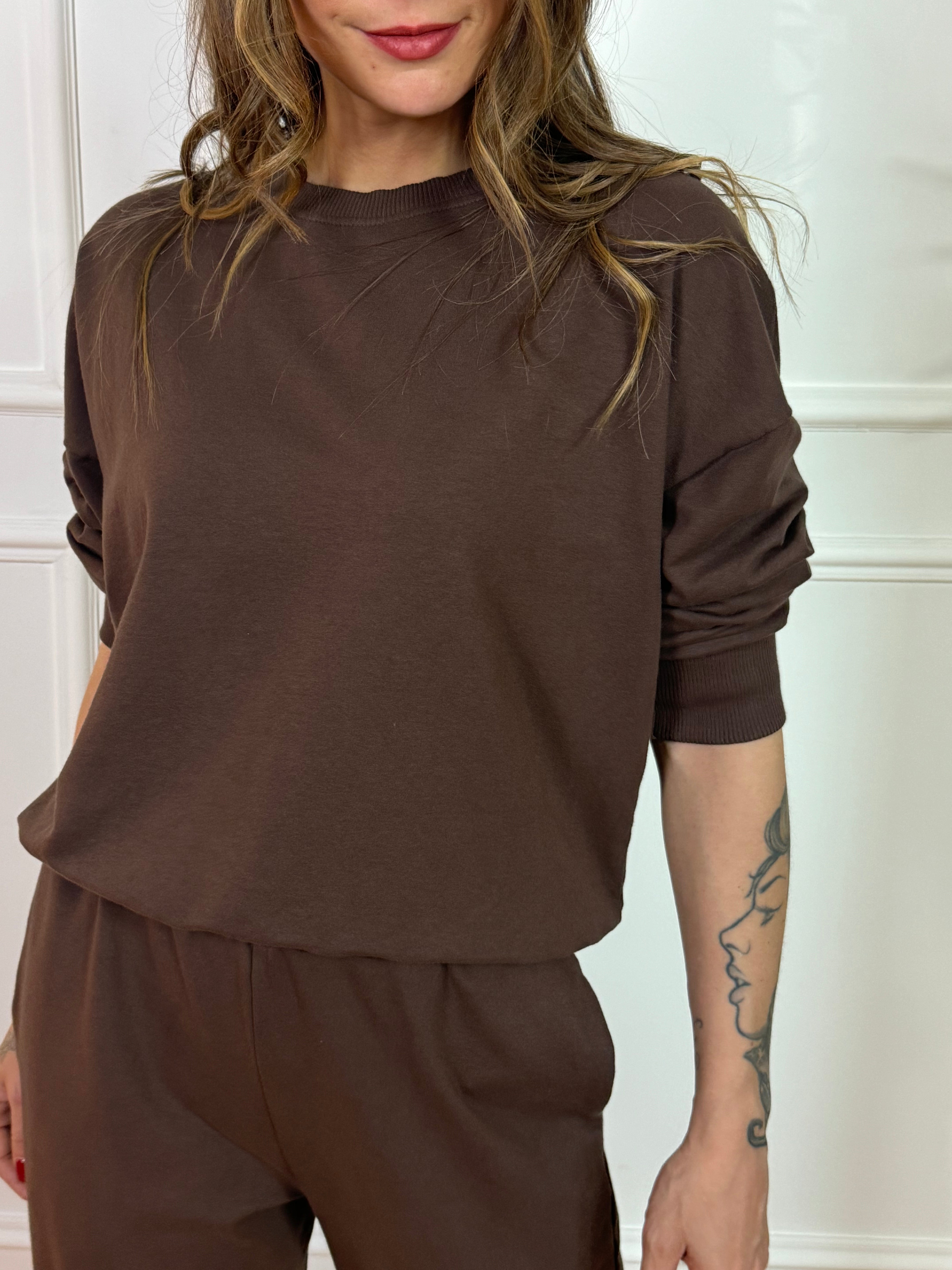 COMPLETO TUTA leggero Susy Mix FELPA GIROCOLLO + PANTALONE OVETTO