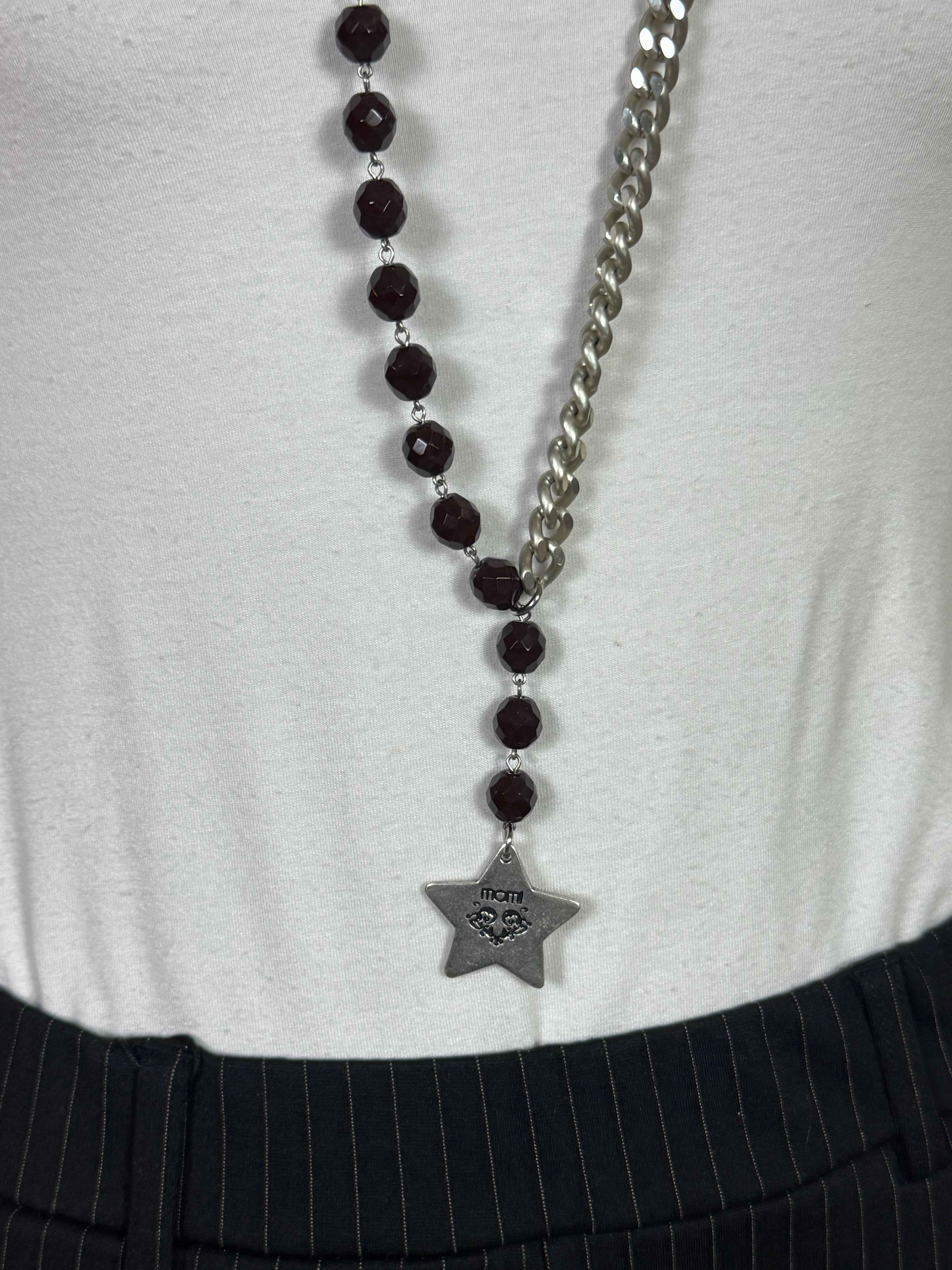 Collana Momi FRANCESCA LUNGA -ARGENTO - STELLA - MARRONE
